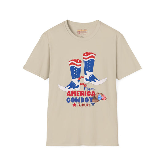 Make America Cowboy Again Graphic Independence Day July 4th Ultimate Comfort Unisex T-shirt