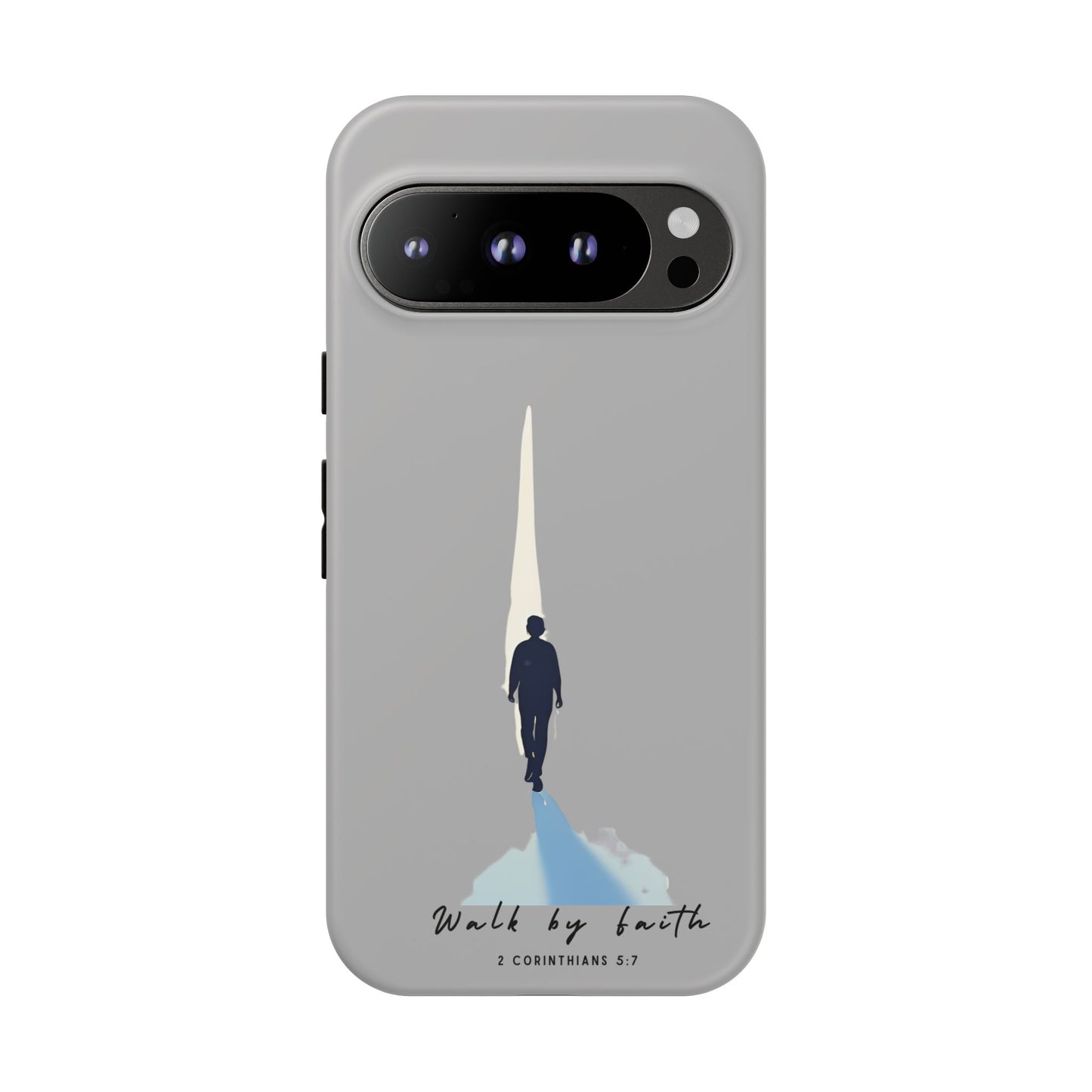 Inspirational Tough Phone Case - "Walk by Faith" Design - Bible Verse Phone Protection