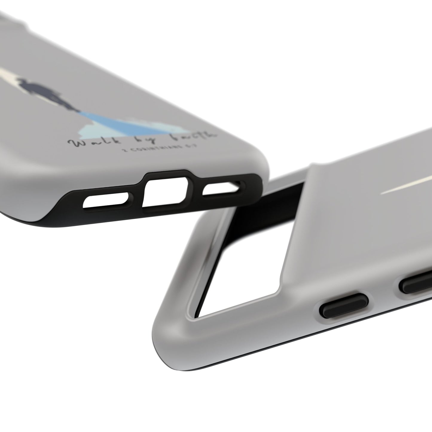Inspirational Tough Phone Case - "Walk by Faith" Design - Bible Verse Phone Protection