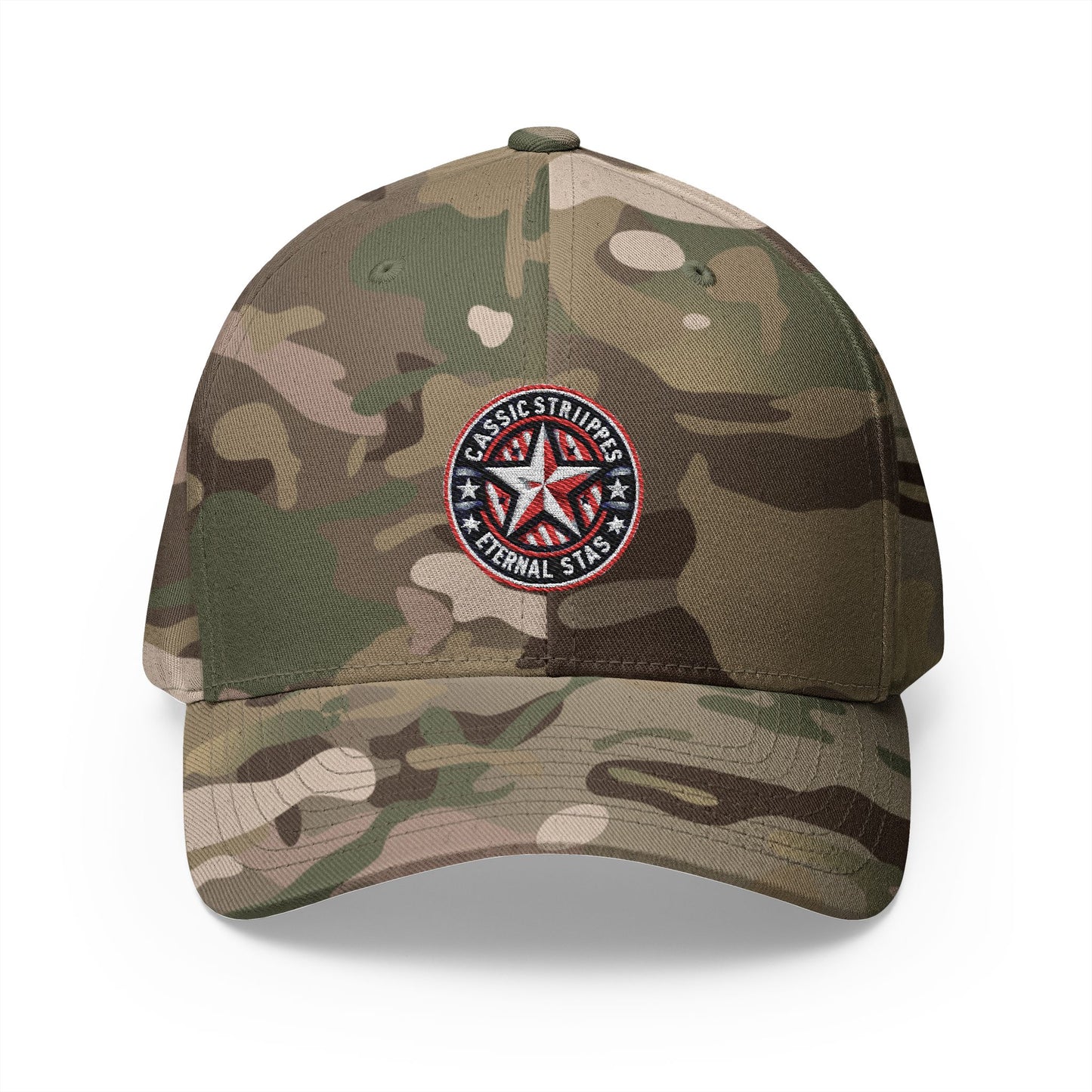 US Flag Day Camo Embroidered Patriotic Cap