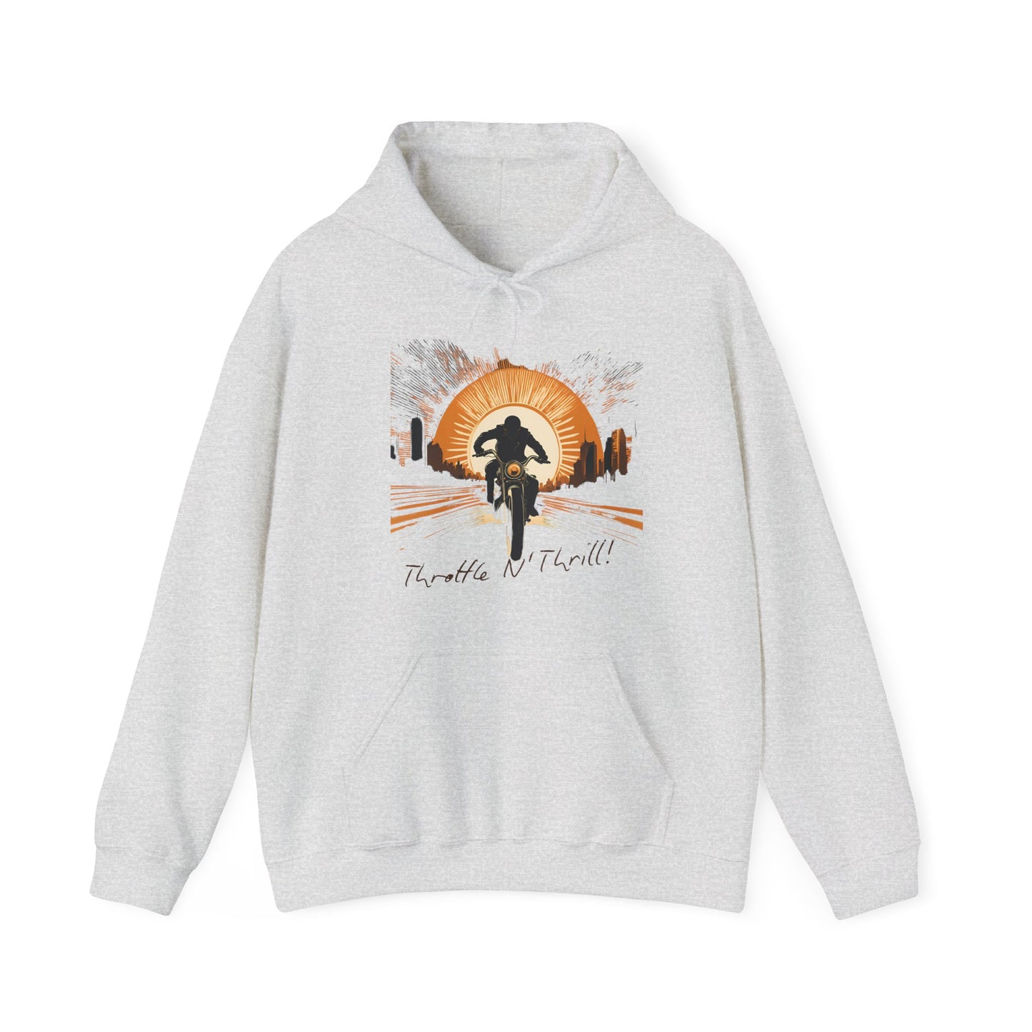 Graphic Unisex Heavy Blend Throttle and Thrill Bikers Graphic Hoodie