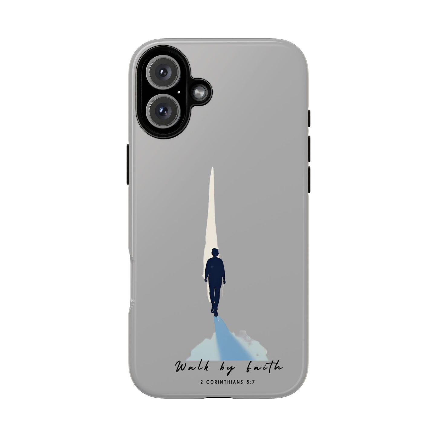 Inspirational Tough Phone Case - "Walk by Faith" Design - Bible Verse Phone Protection