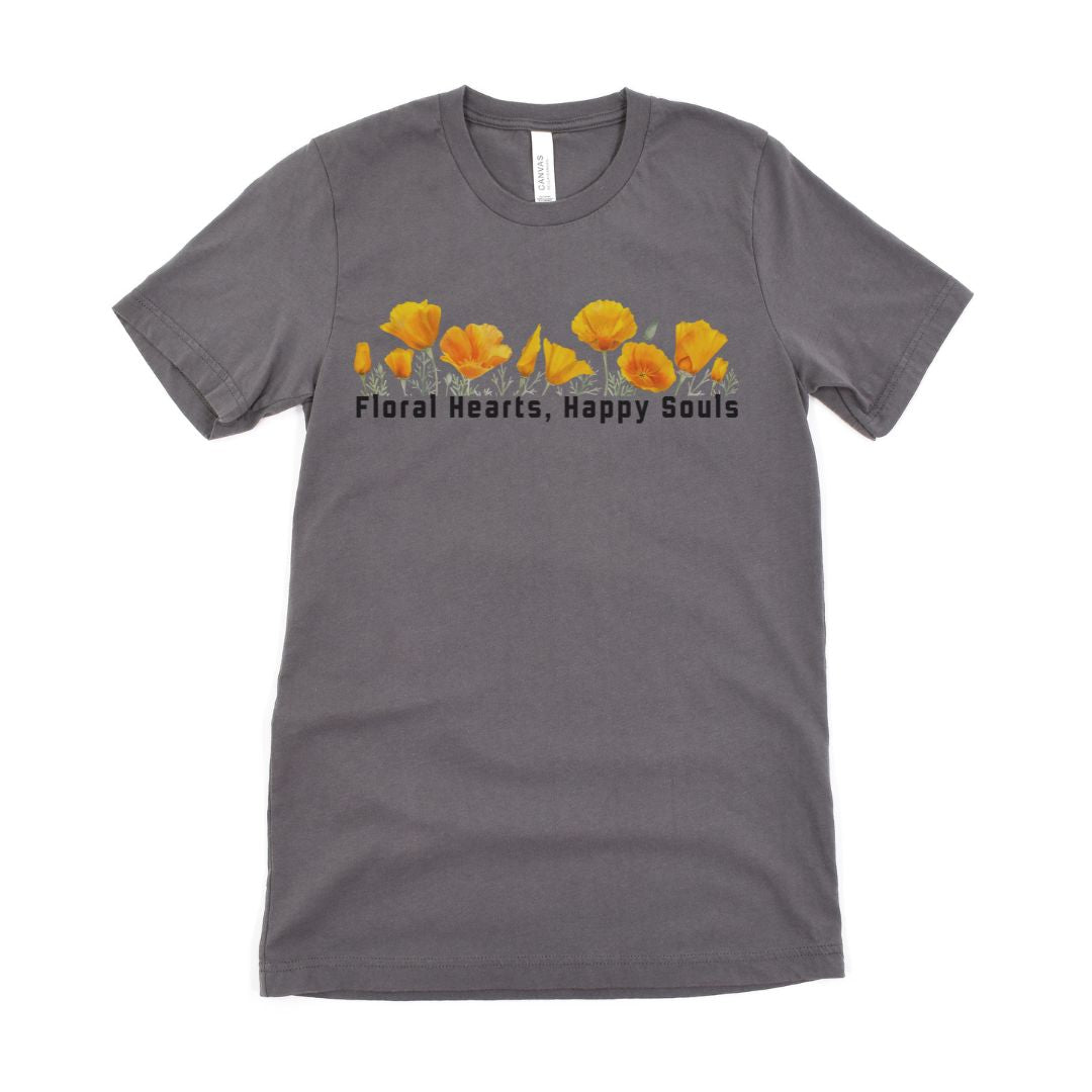 Floral Hearts Happy Soul Graphic Ultimate Comfort Styled Unisex T-shirt