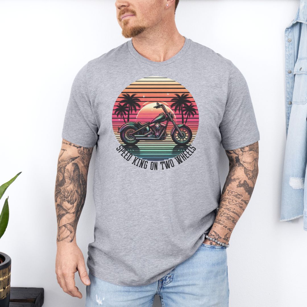 Speed King On Two Wheels Ultimate Comfort Styled Graphic T-shirt