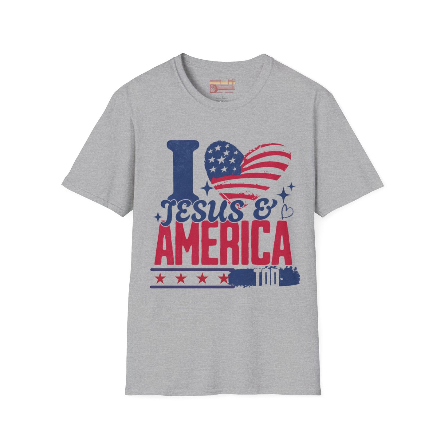 Graphic I Love Jesus and America Too, July 4th Ultimate Comfort Unisex T-shirt