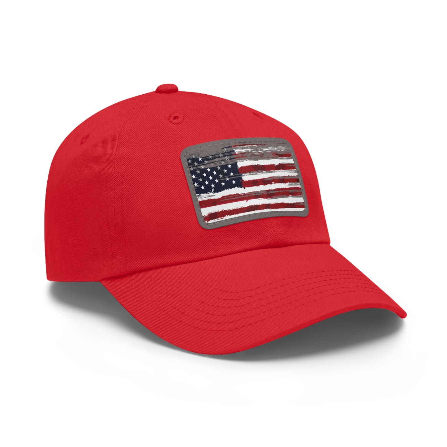 July 4th Dad Hat with Leather Patch Design