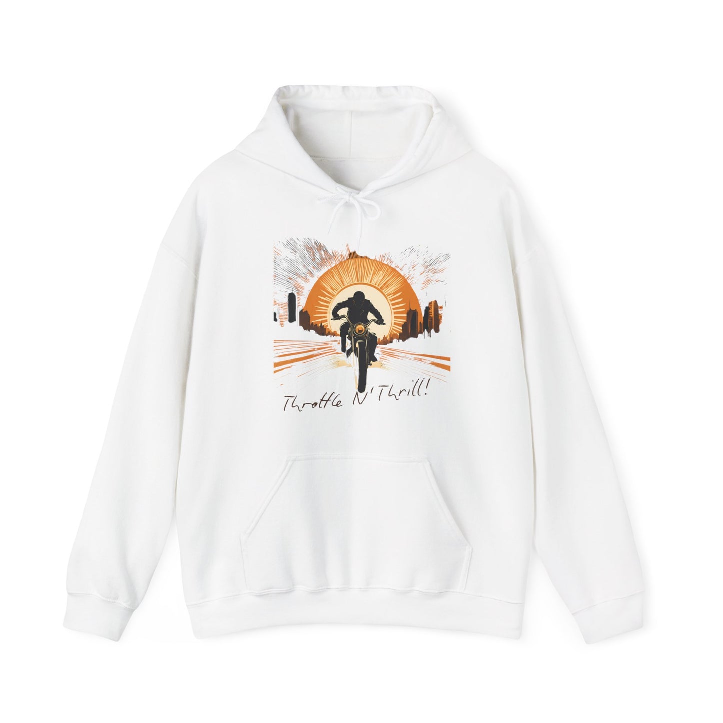 Graphic Unisex Heavy Blend Throttle and Thrill Bikers Graphic Hoodie