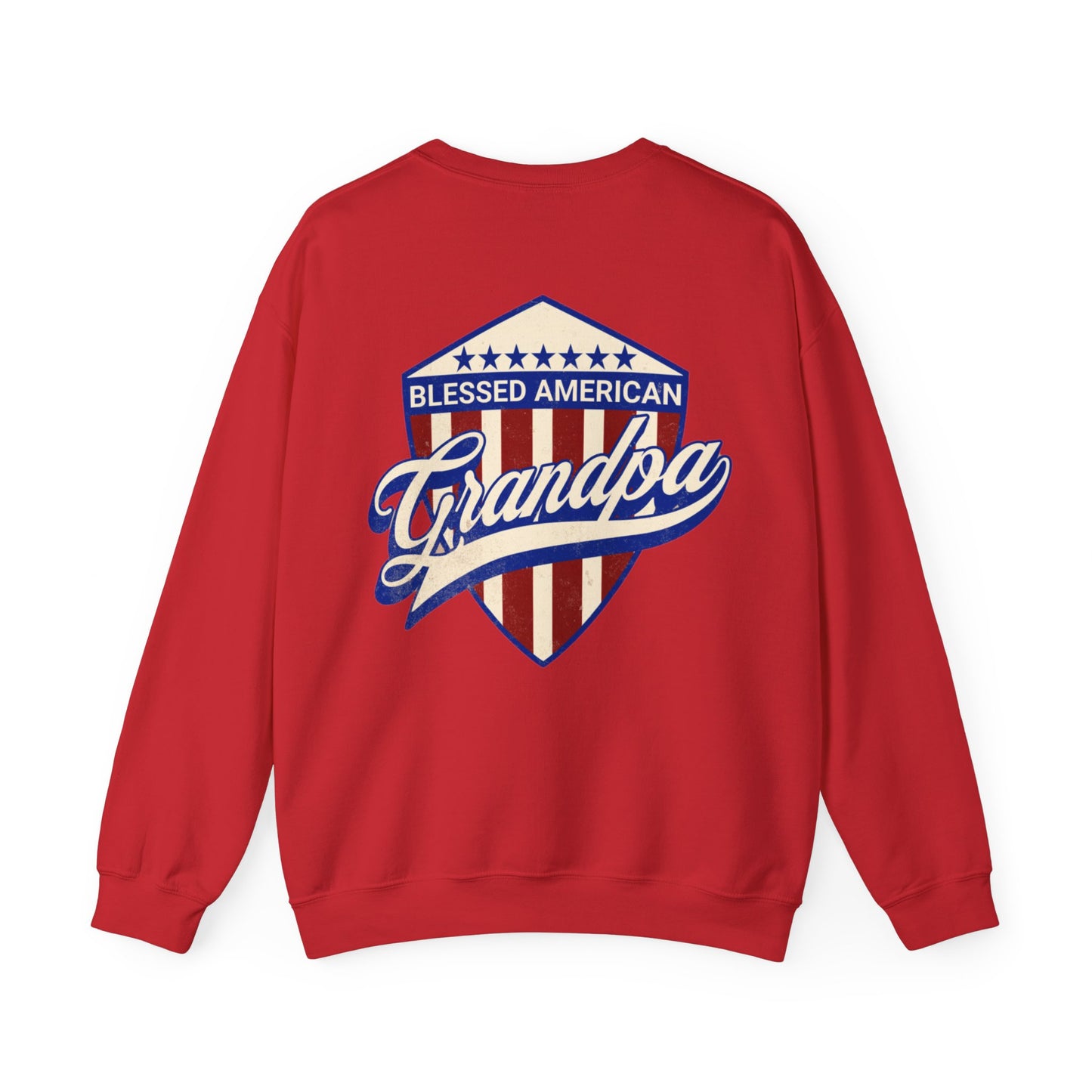 Graphic Blessed American Grandpa Unisex Crewneck Sweatshirt