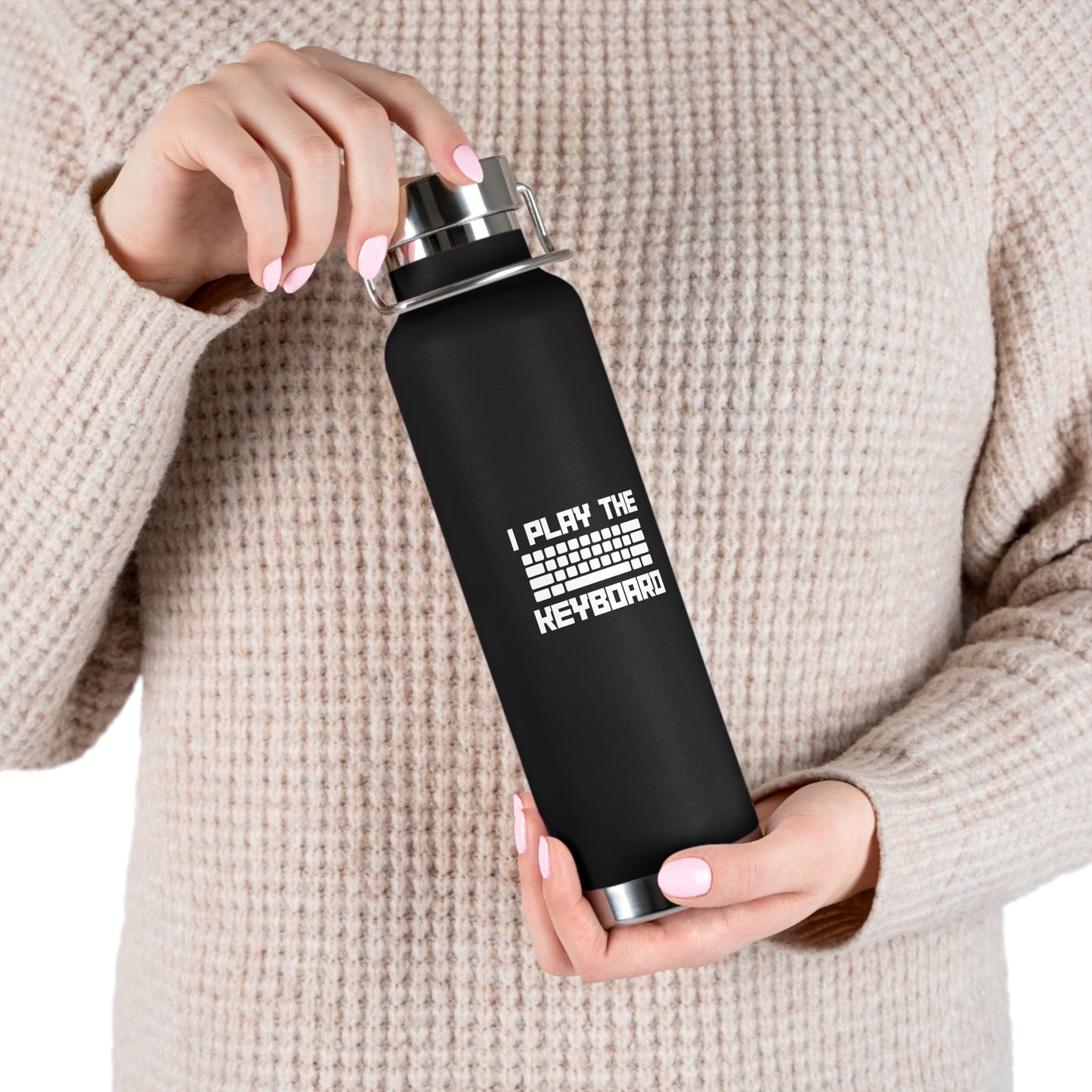 I Play The Keyboard Copper Vacuum Insulated Bottle, 22oz