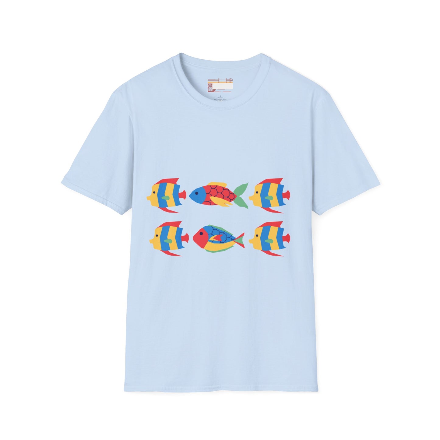Graphic Designed Comfort Unisex Colored Fish T-shirt