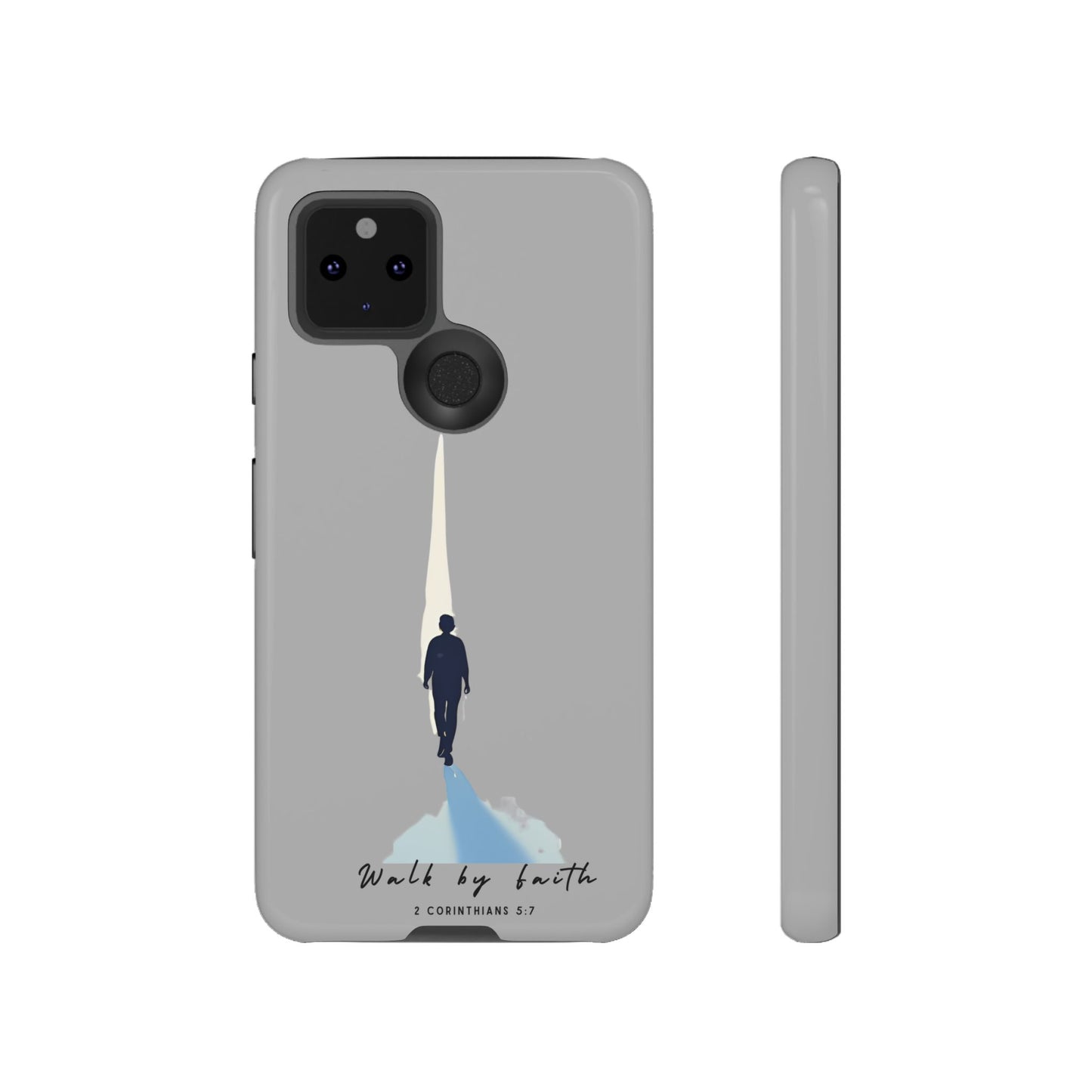 Inspirational Tough Phone Case - "Walk by Faith" Design - Bible Verse Phone Protection