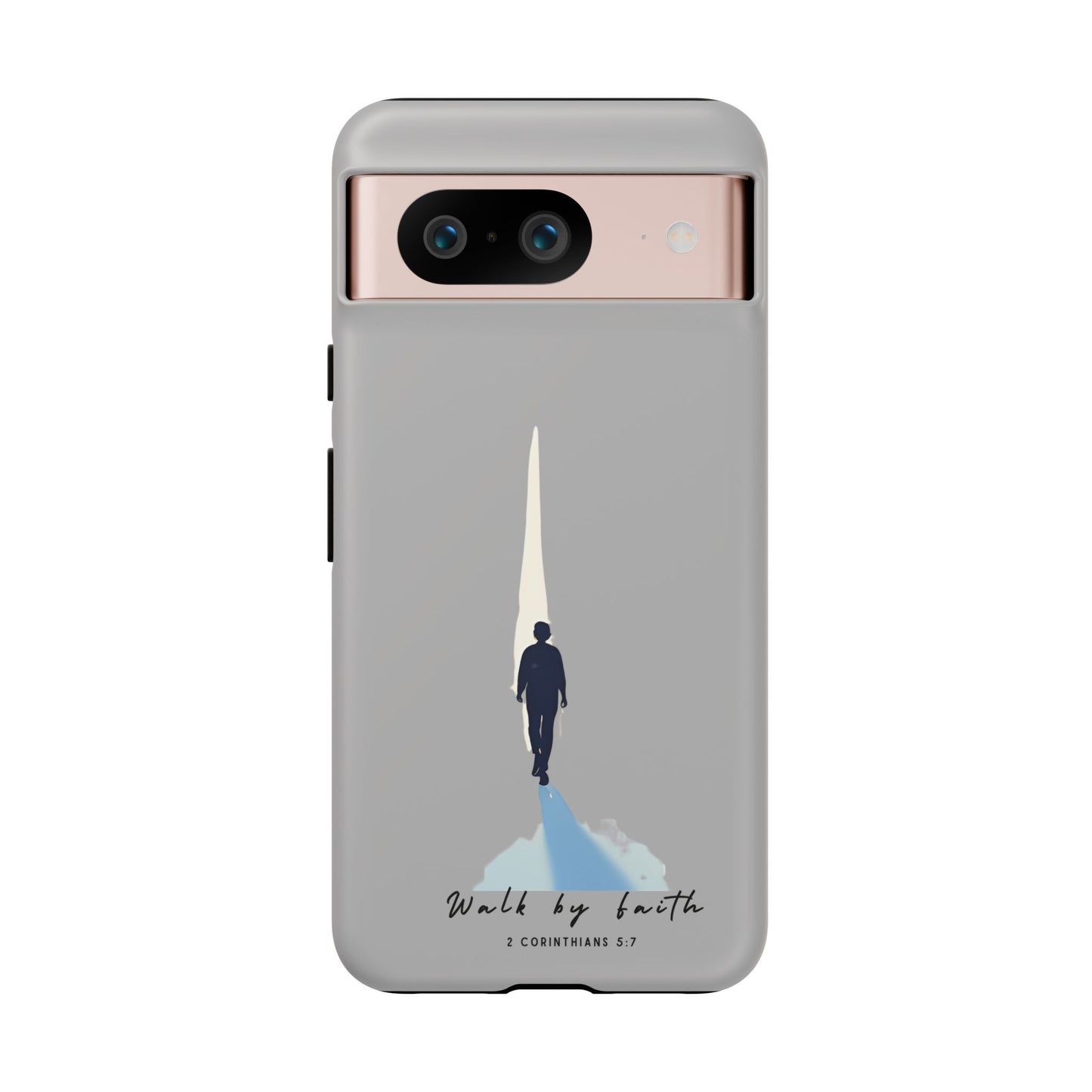 Inspirational Tough Phone Case - "Walk by Faith" Design - Bible Verse Phone Protection