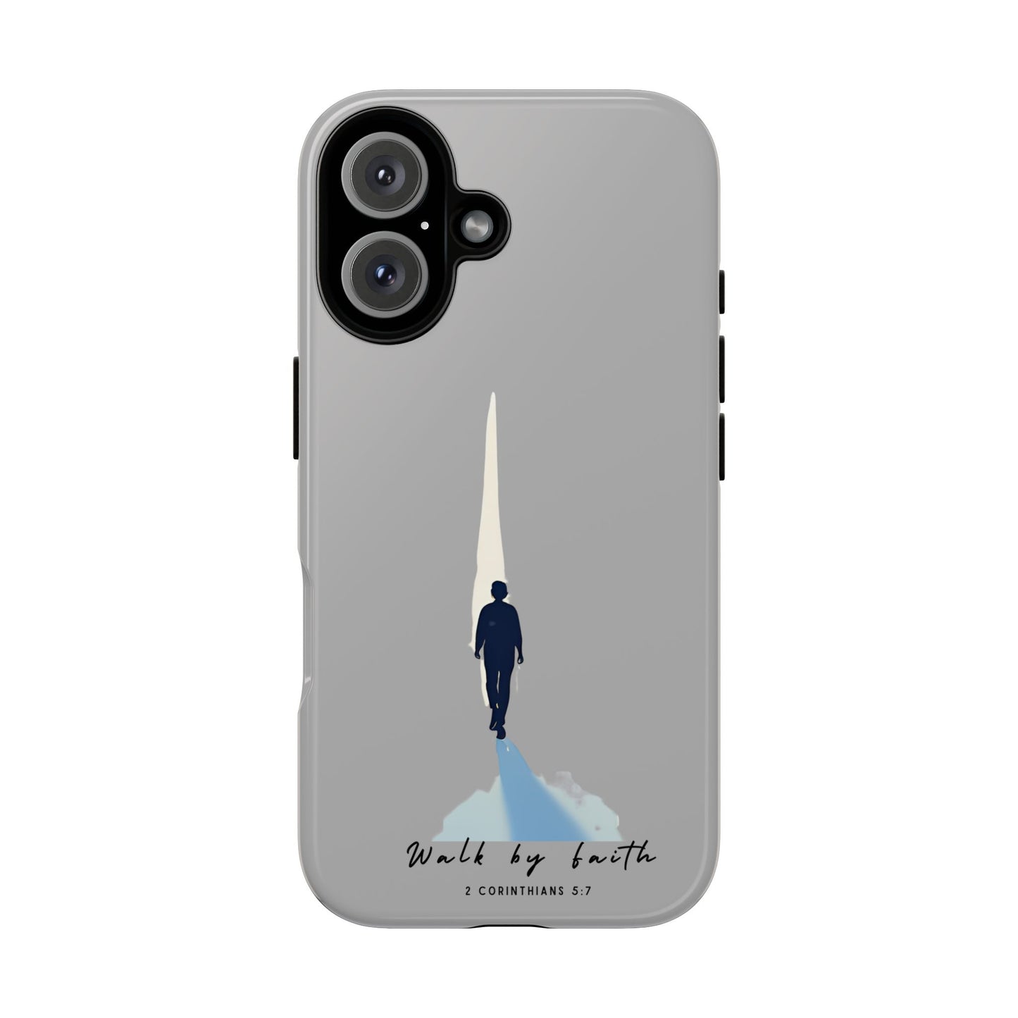 Inspirational Tough Phone Case - "Walk by Faith" Design - Bible Verse Phone Protection