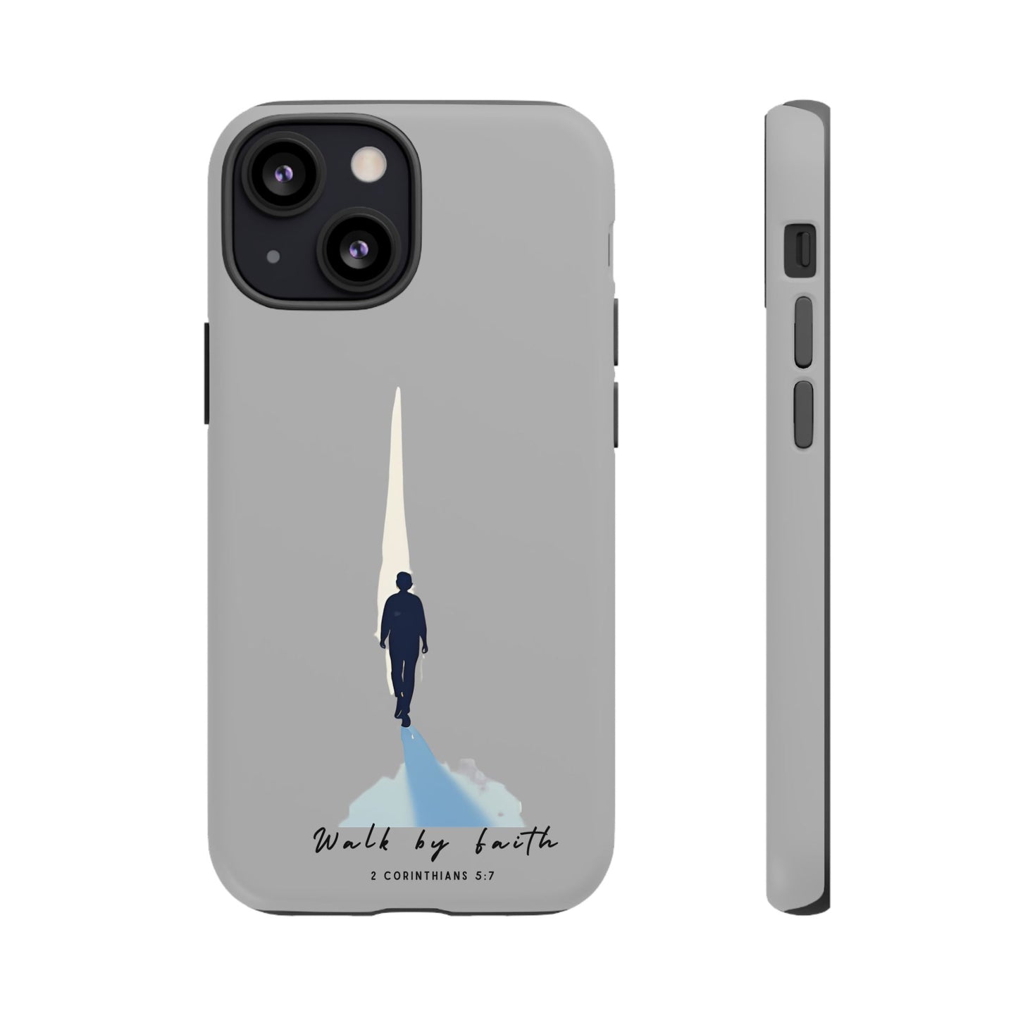 Inspirational Tough Phone Case - "Walk by Faith" Design - Bible Verse Phone Protection