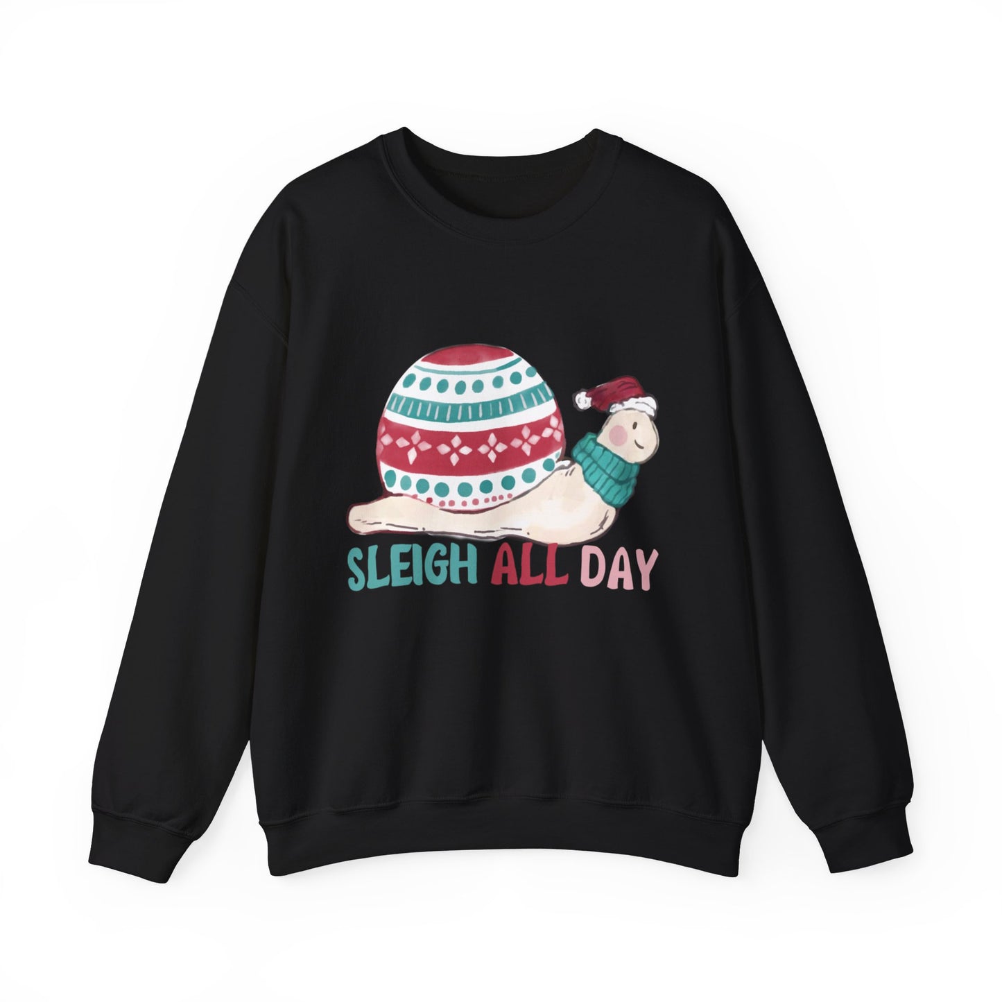Graphic Designed Holiday Christmas Snowman Sleigh Unisex Crewneck Sweatshirt