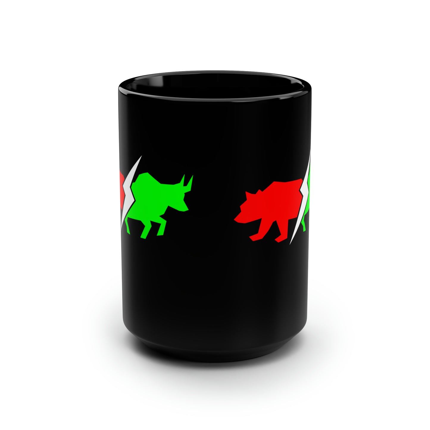 Bullish And Bearish (Stock Market) Black Mug 15oz