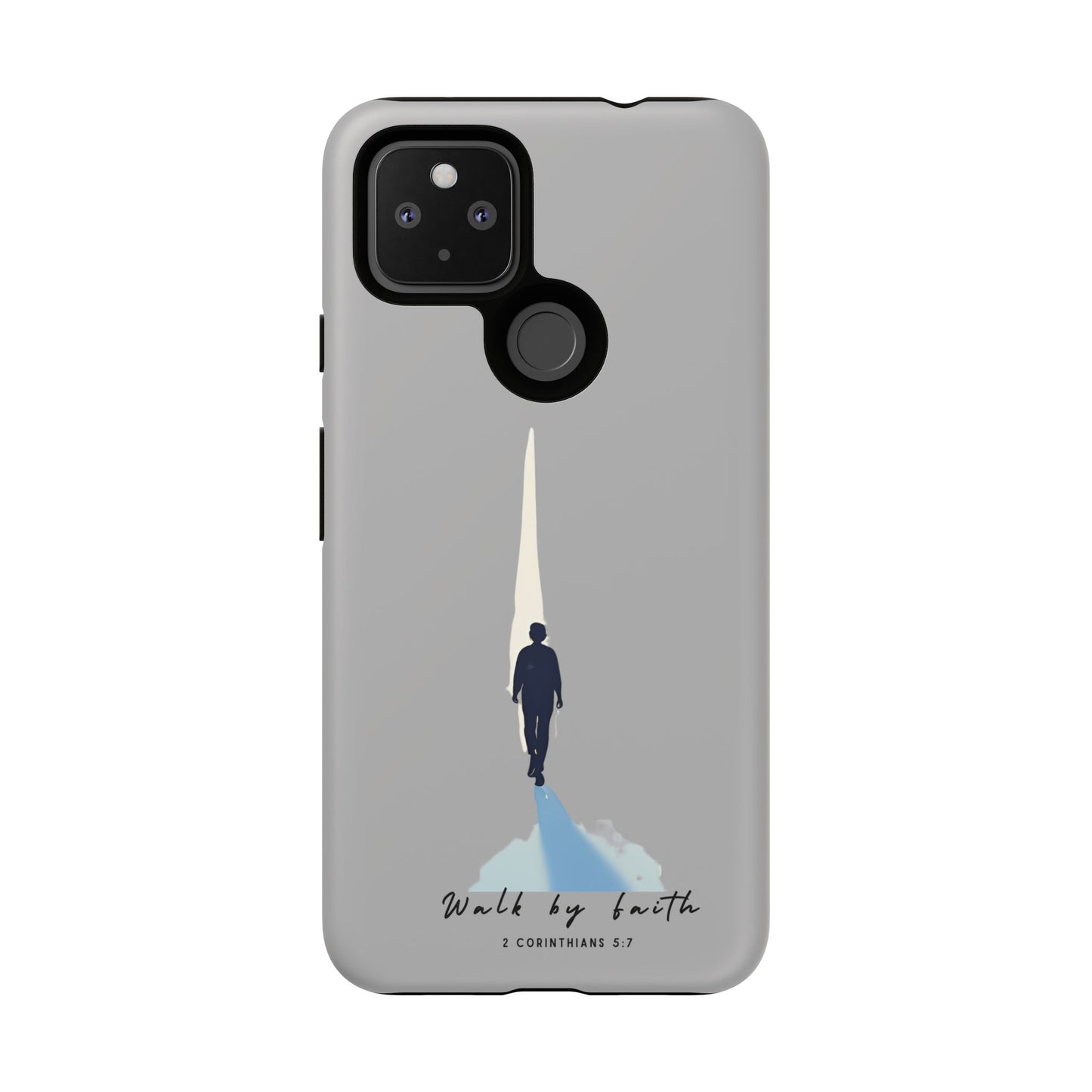 Inspirational Tough Phone Case - "Walk by Faith" Design - Bible Verse Phone Protection