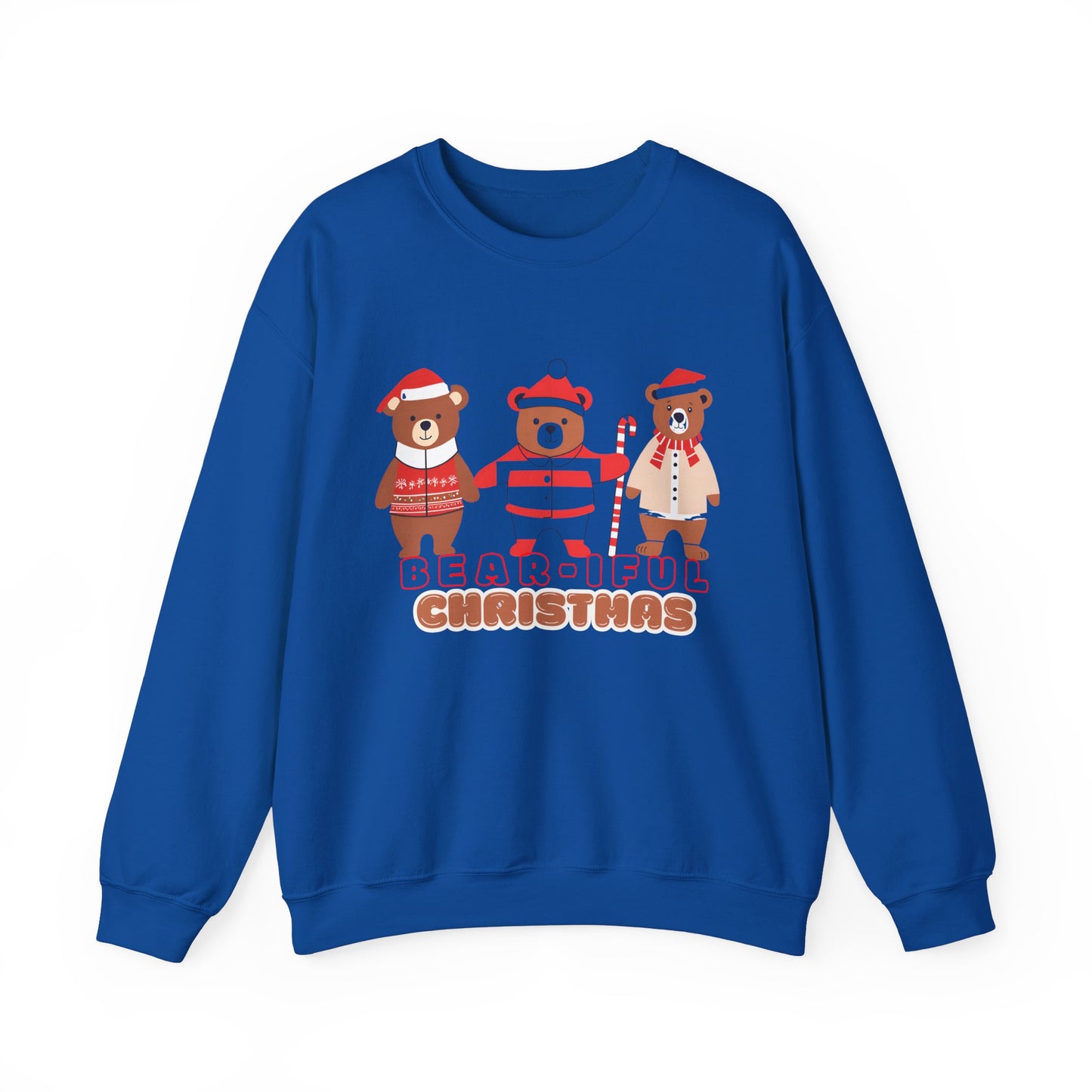 Graphic Designed Holiday Christmas "Bear-iful Christmas"Unisex Crewneck Sweatshirt