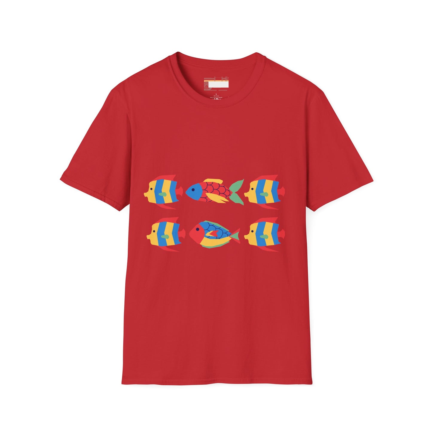 Graphic Designed Comfort Unisex Colored Fish T-shirt