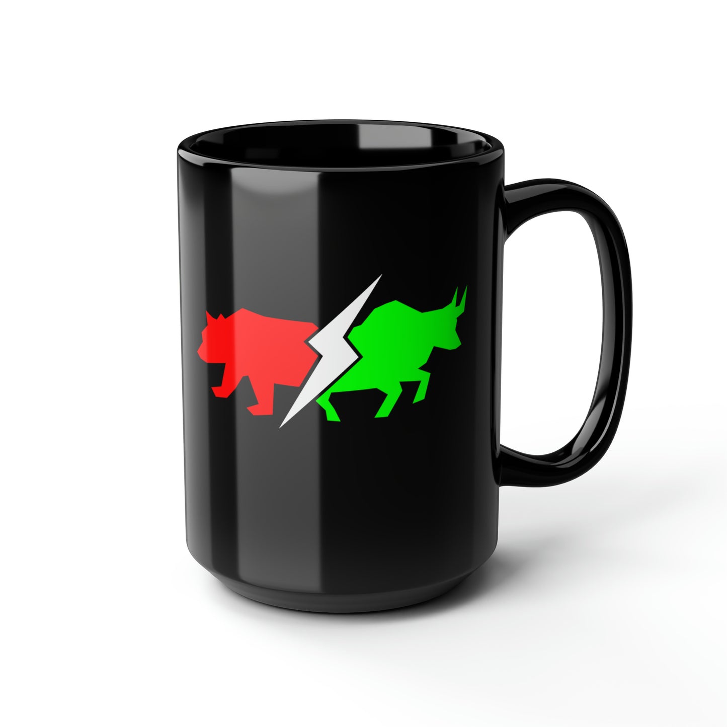 Bullish And Bearish (Stock Market) Black Mug 15oz