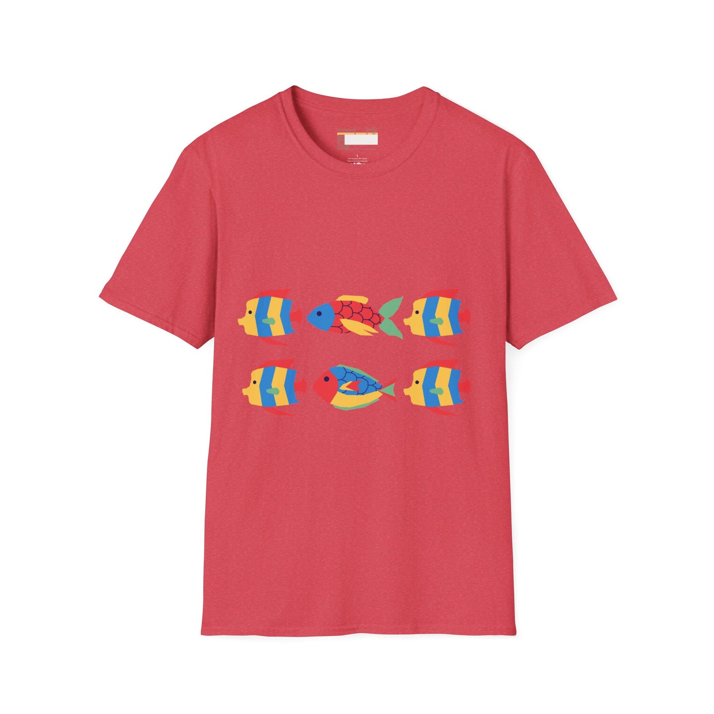 Graphic Designed Comfort Unisex Colored Fish T-shirt