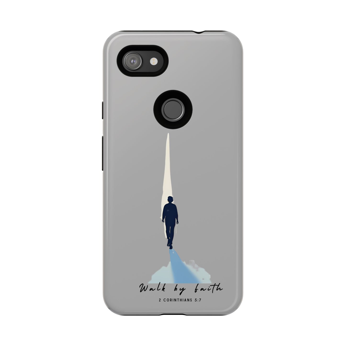 Inspirational Tough Phone Case - "Walk by Faith" Design - Bible Verse Phone Protection