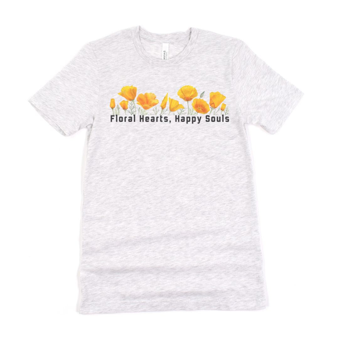 Floral Hearts Happy Soul Graphic Ultimate Comfort Styled Unisex T-shirt