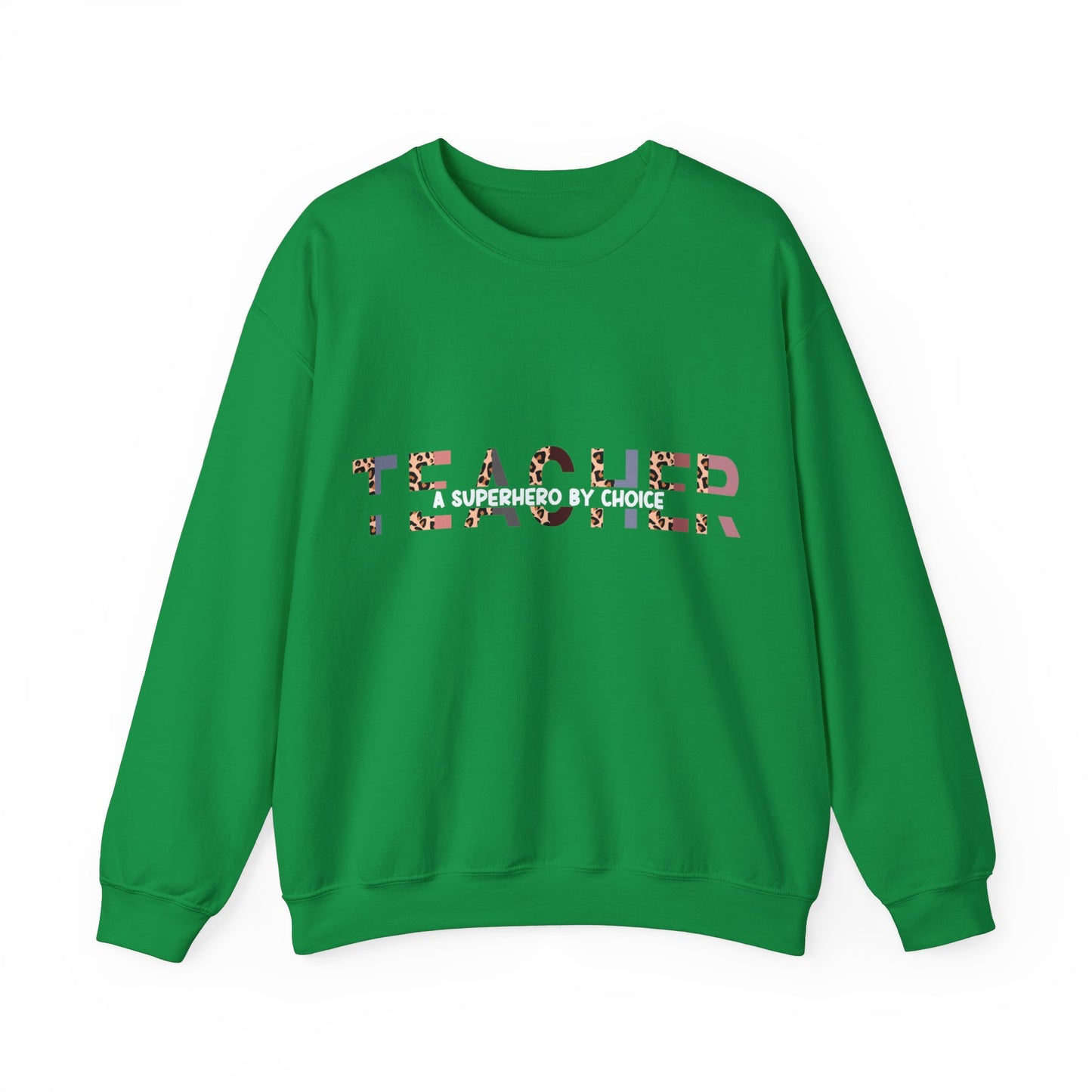 Designed Teacher A Super Hero Graphic Unisex Crewneck Sweatshirt