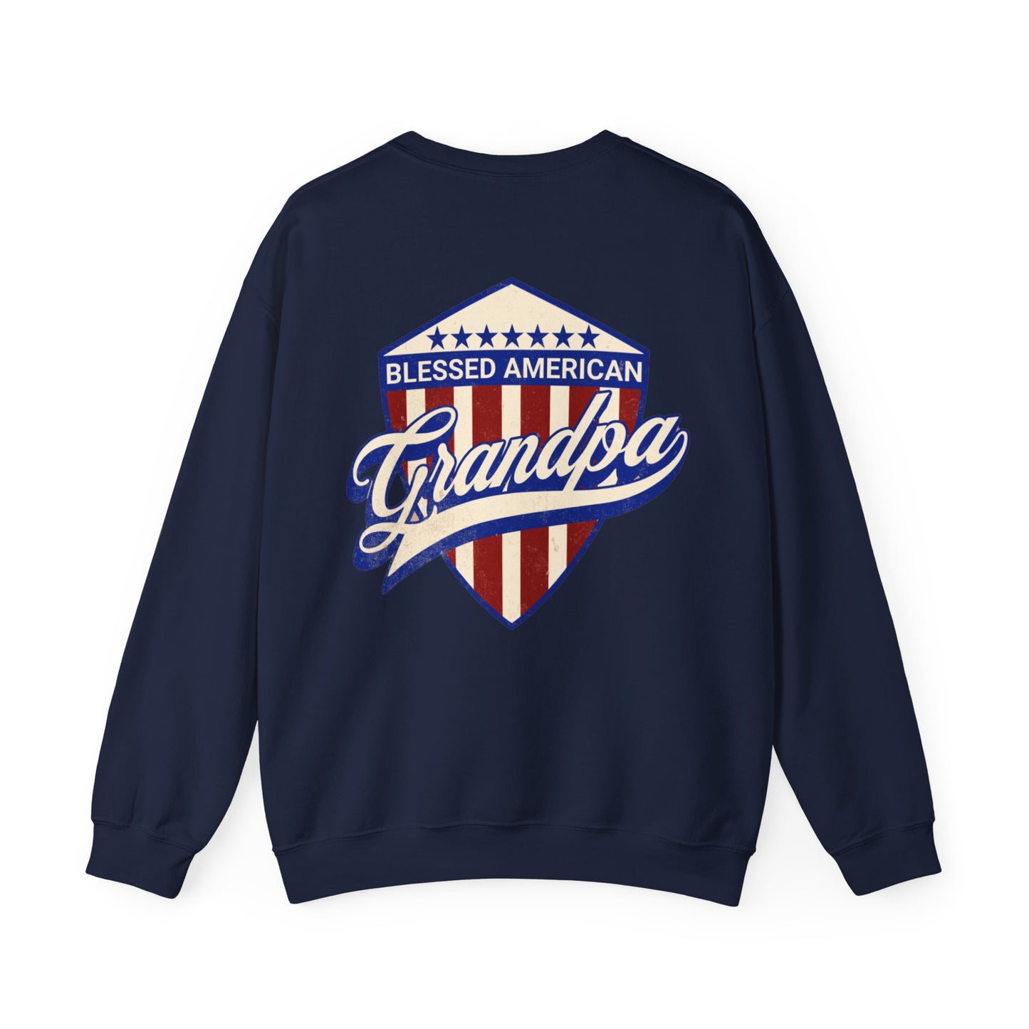 Graphic Blessed American Grandpa Unisex Crewneck Sweatshirt