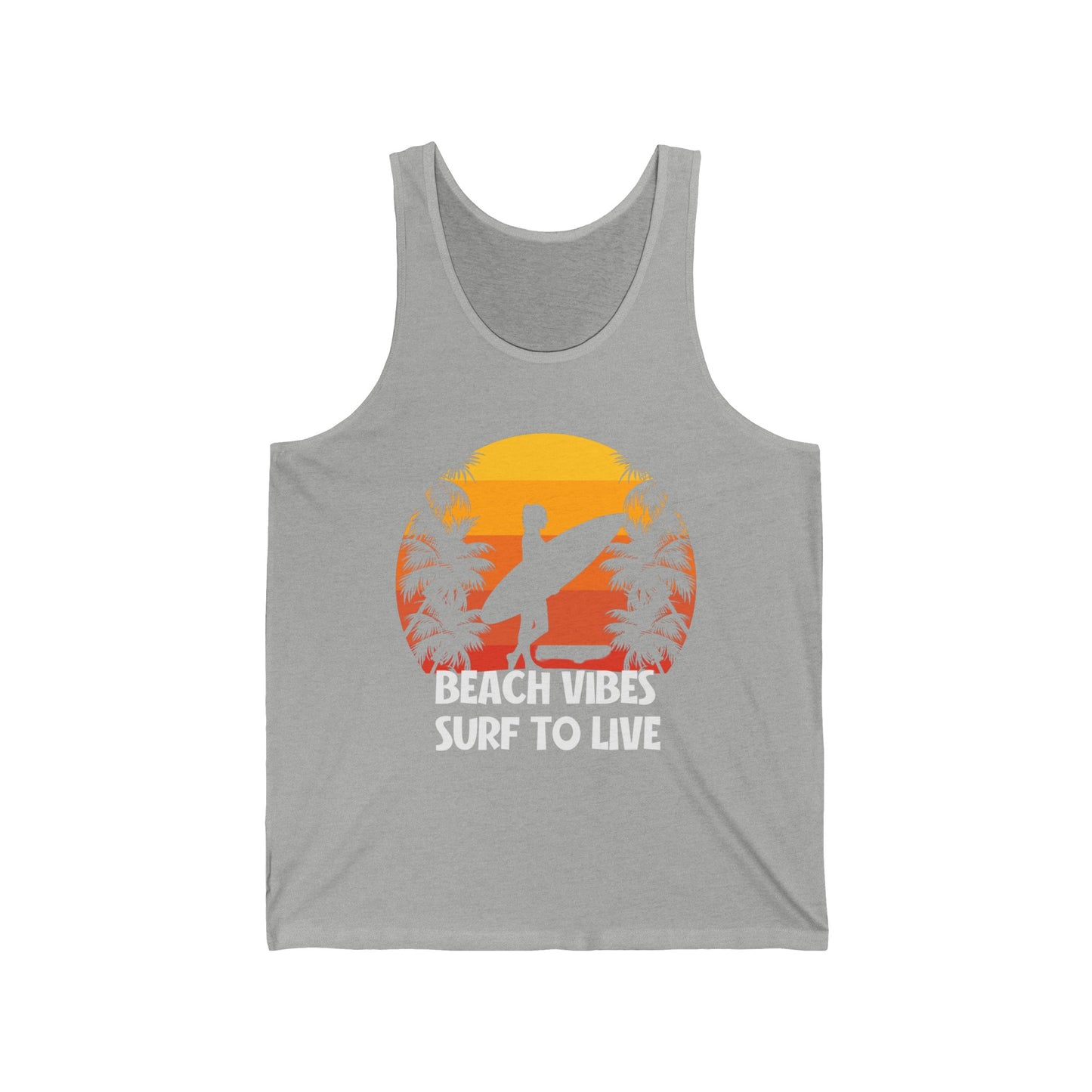 Beach Vibe Surf To Live Summer Ultimate Comfort Styled Unisex Tank Top