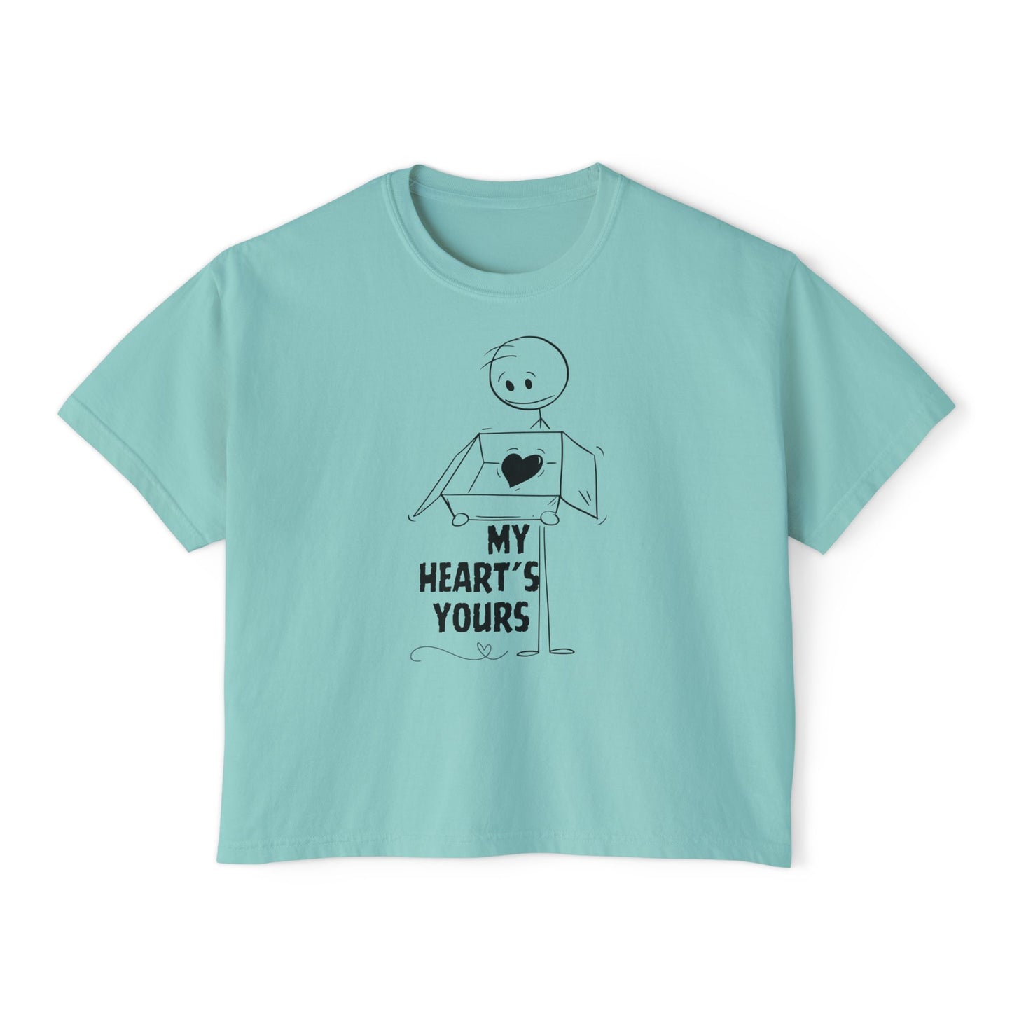 Graphic Heartfelt Women's Boxy Tee - My Heart's Yours