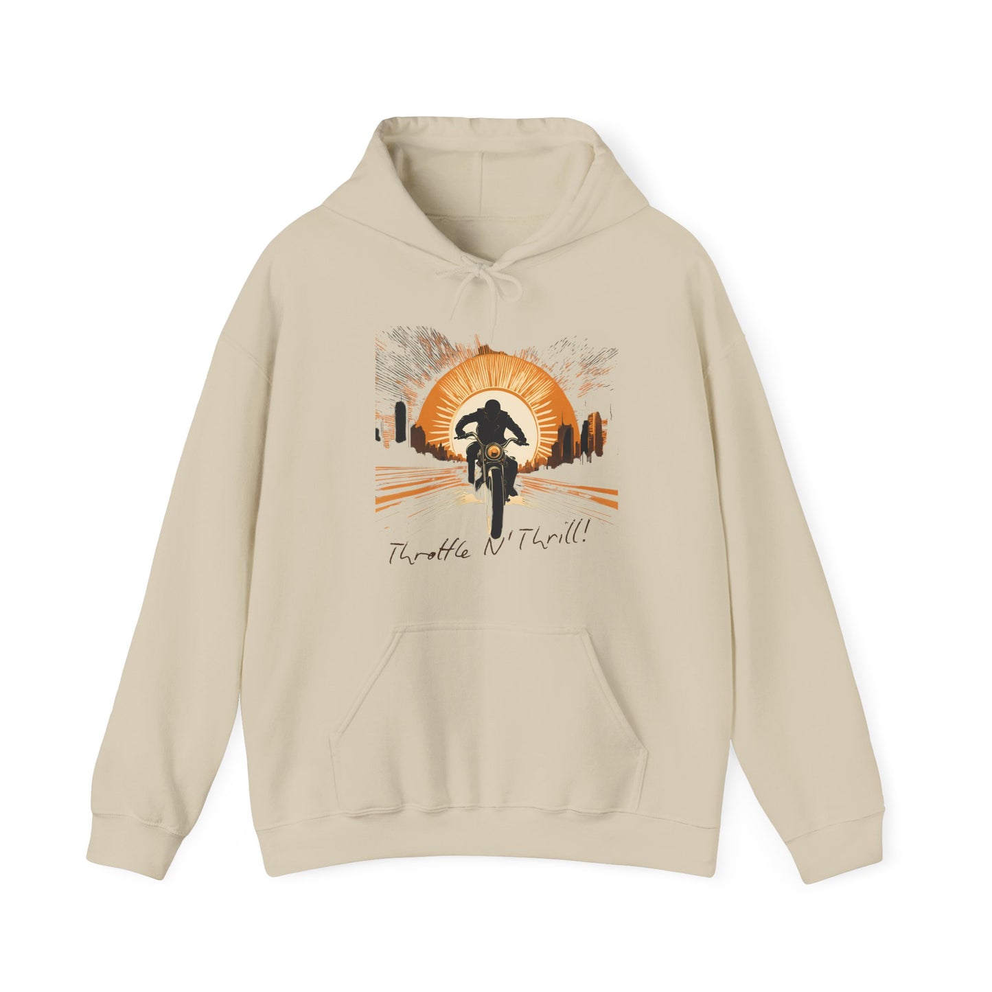 Graphic Unisex Heavy Blend Throttle and Thrill Bikers Graphic Hoodie