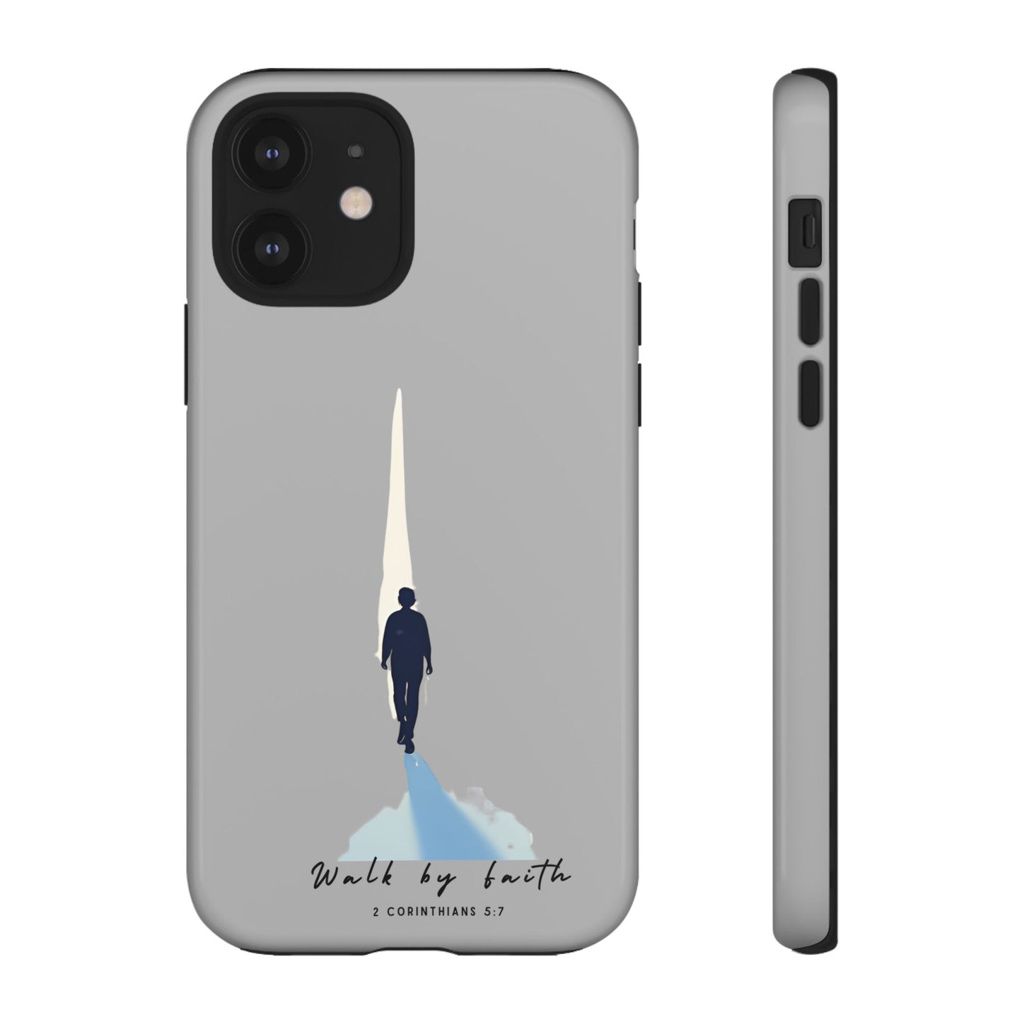 Inspirational Tough Phone Case - "Walk by Faith" Design - Bible Verse Phone Protection
