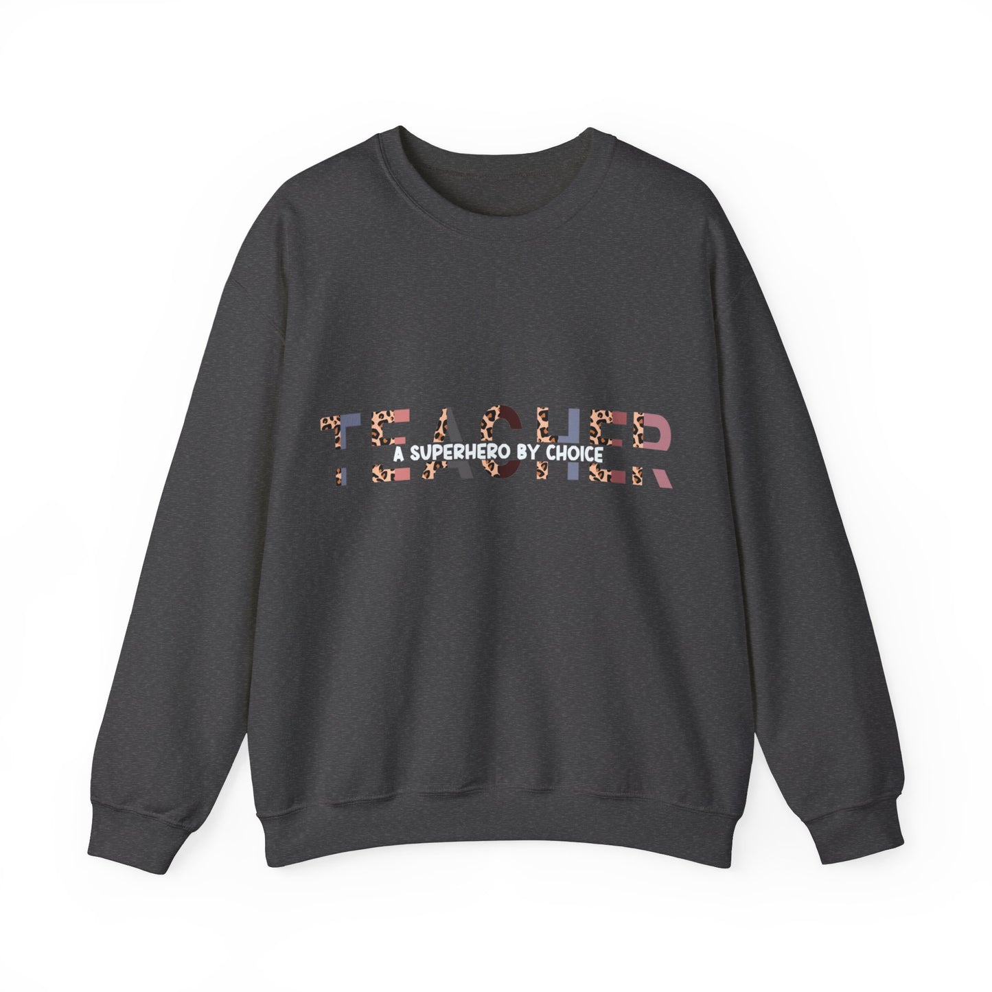 Designed Teacher A Super Hero Graphic Unisex Crewneck Sweatshirt