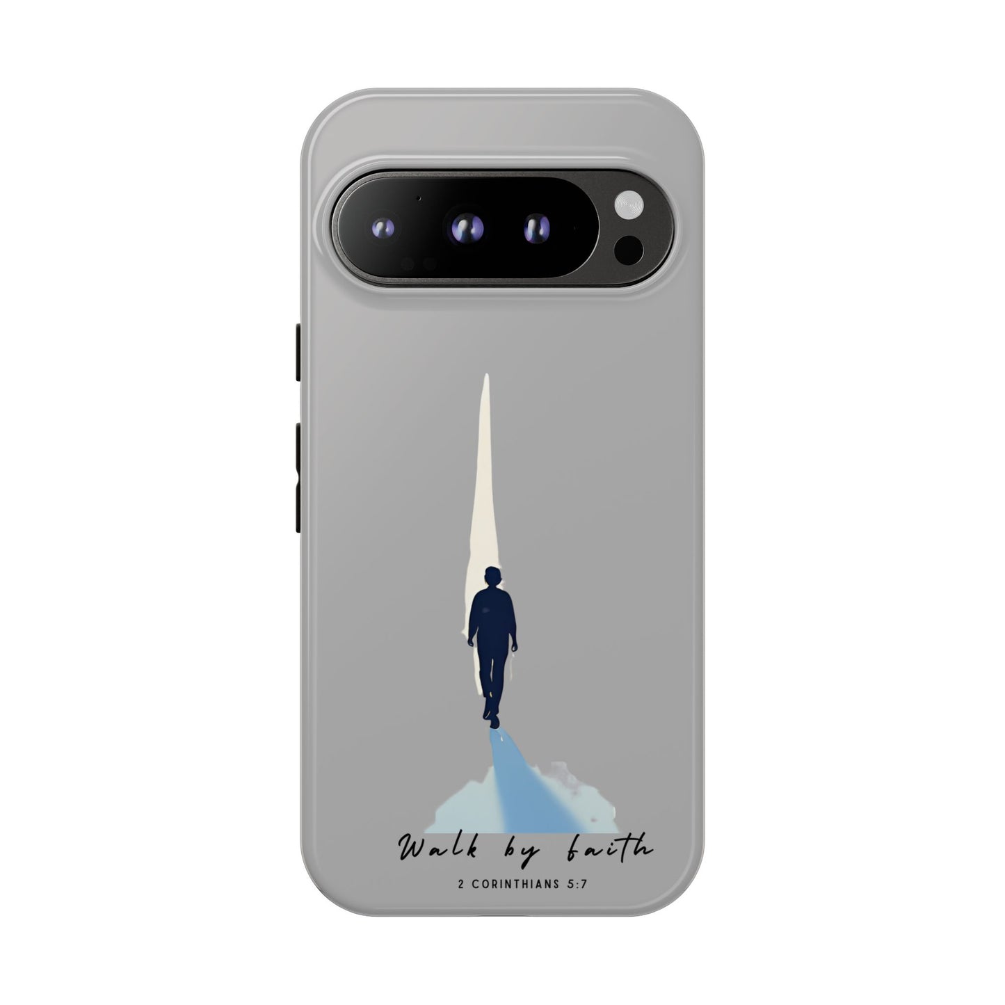 Inspirational Tough Phone Case - "Walk by Faith" Design - Bible Verse Phone Protection