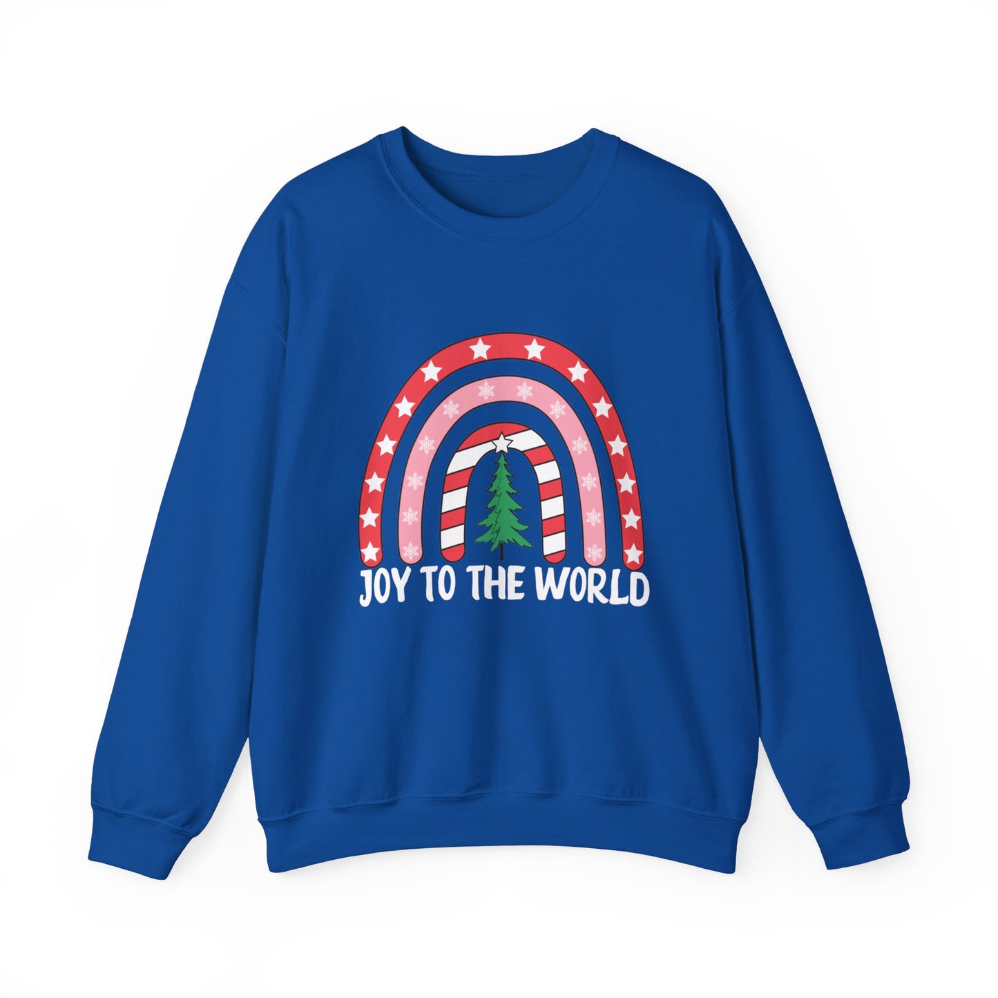 Graphic Designed Holiday Christmas Joy To The World Unisex Crewneck Sweatshirt