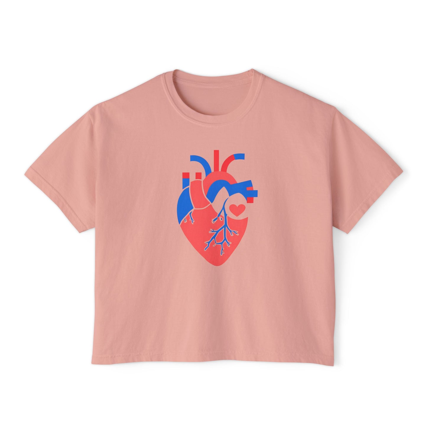 Graphic Heartfelt Women's Boxy Tee - Casual Love Design for Everyday Comfort