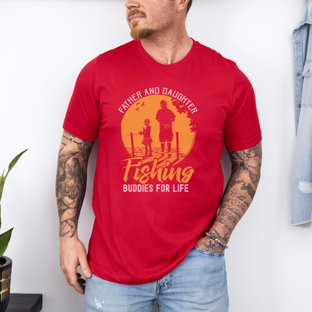 Father and Daughter Fishing Buddies Ultimate Comfort Unisex Fathers Day T-shirt