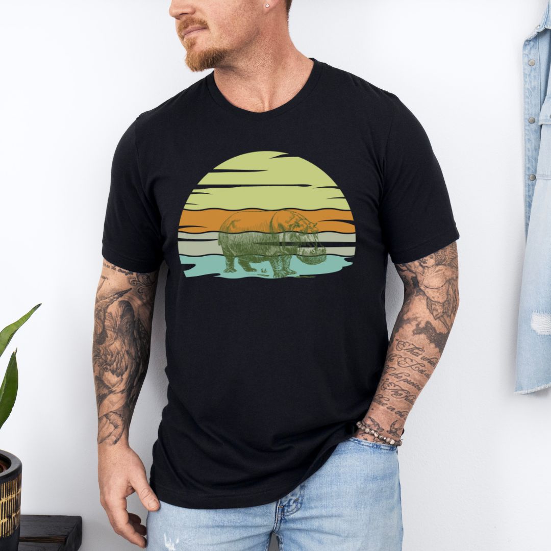 Hippo-po Animal Graphic Ultimate Comfort Unisex T-shirt