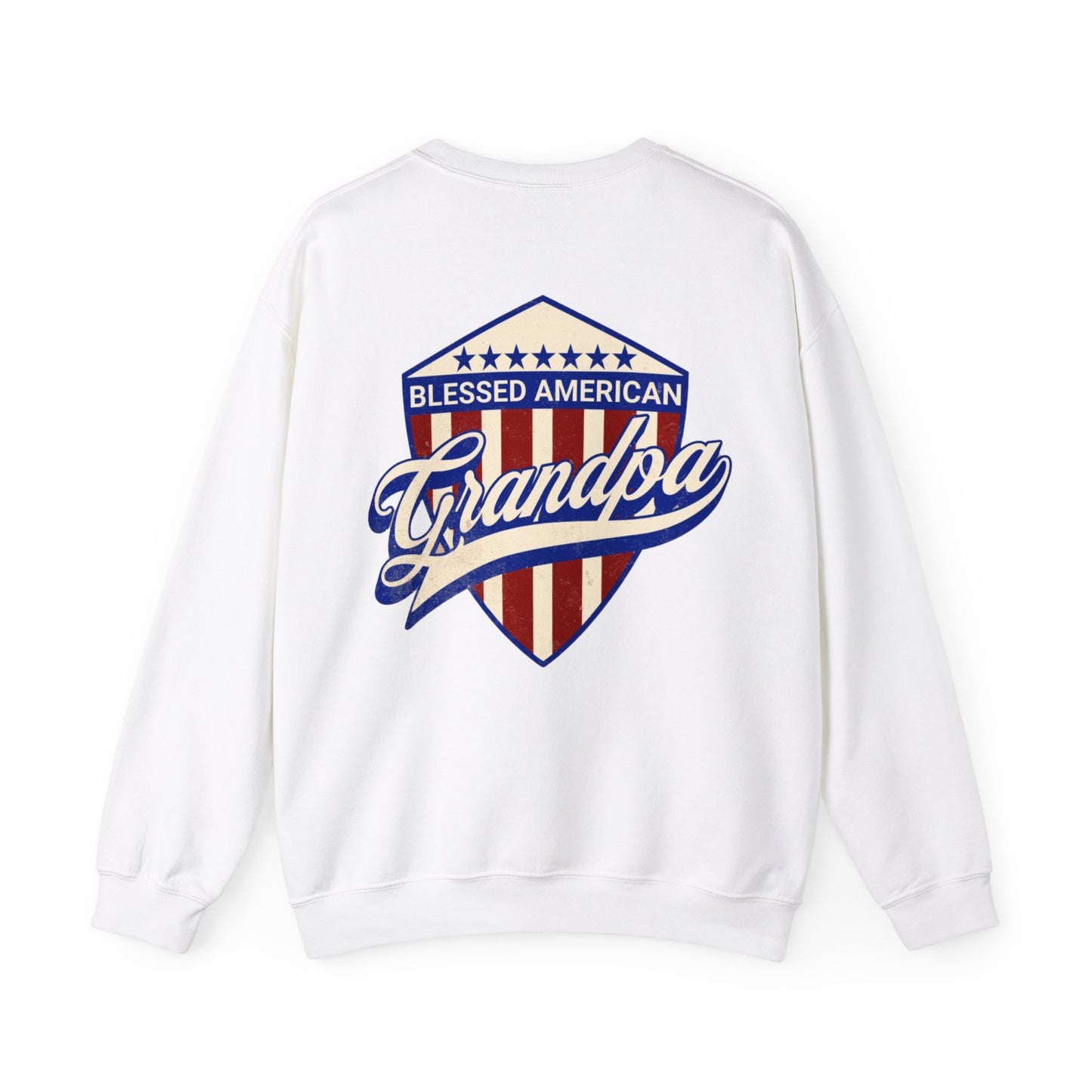 Graphic Blessed American Grandpa Unisex Crewneck Sweatshirt