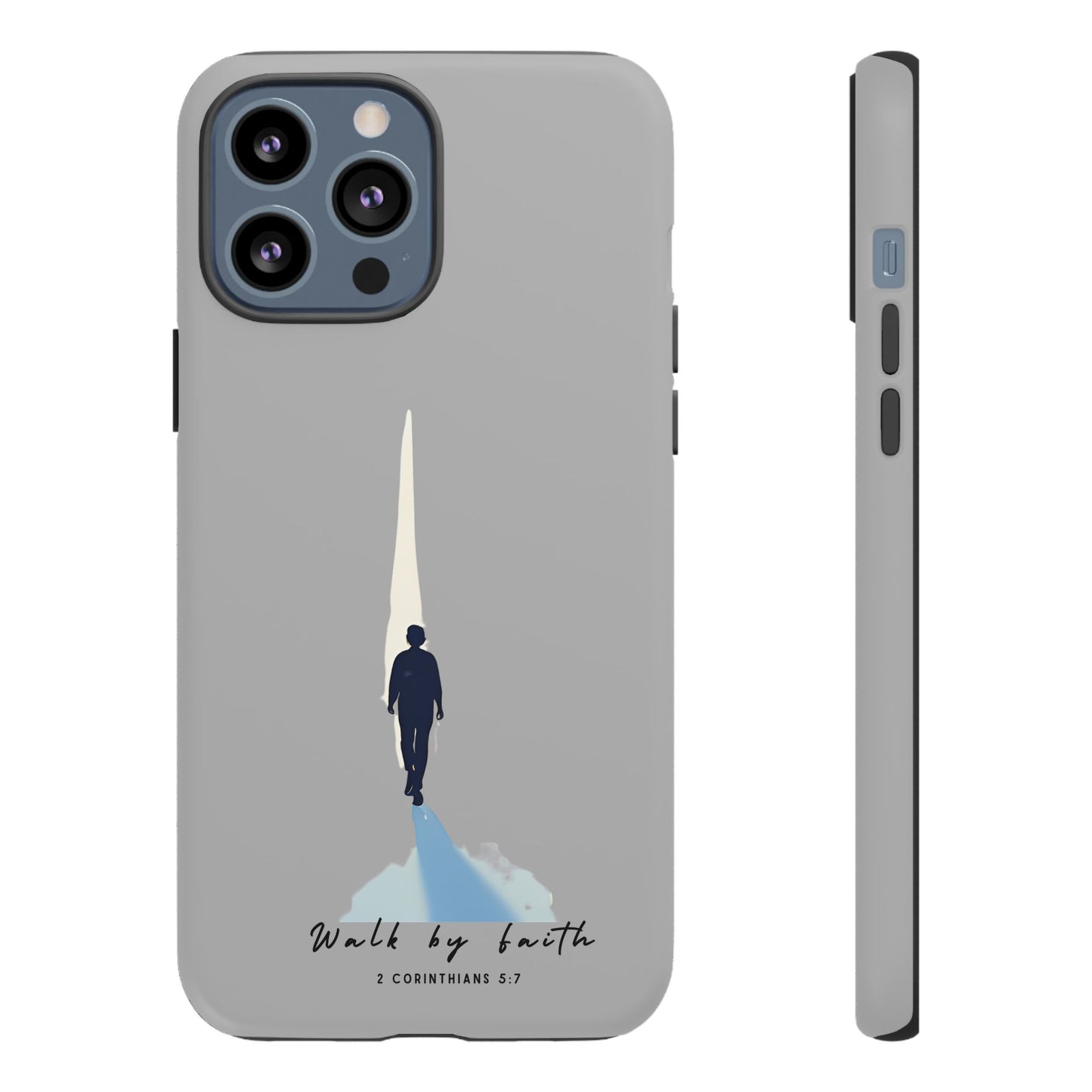 Inspirational Tough Phone Case - "Walk by Faith" Design - Bible Verse Phone Protection