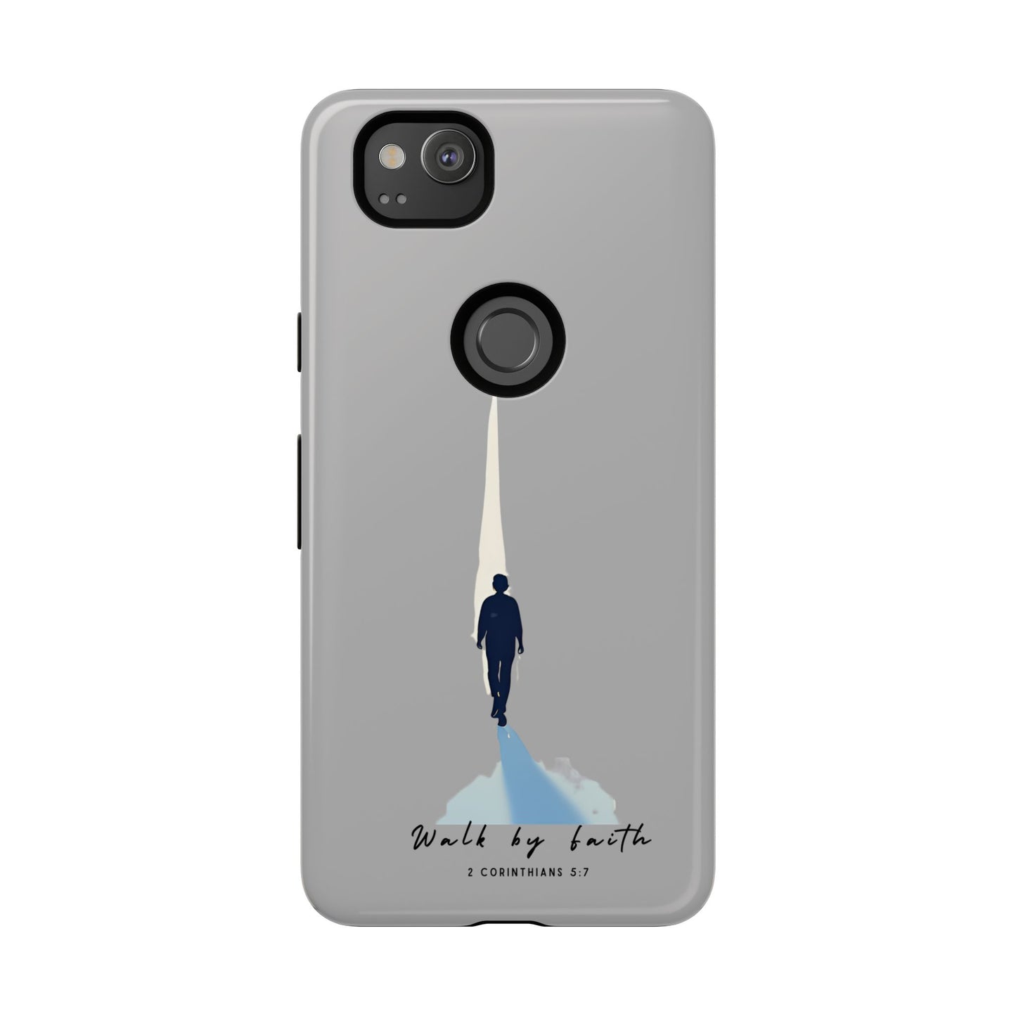 Inspirational Tough Phone Case - "Walk by Faith" Design - Bible Verse Phone Protection