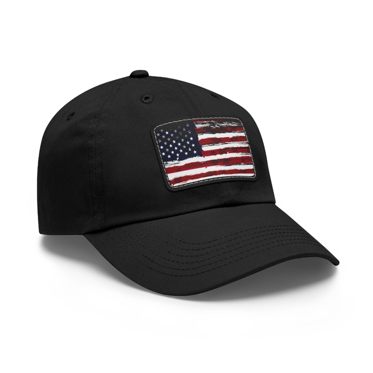 July 4th Dad Hat with Leather Patch Design