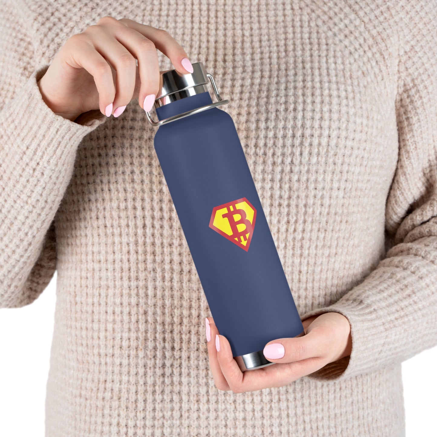 Bitcoin Sheild Copper Vacuum Insulated Bottle, 22oz