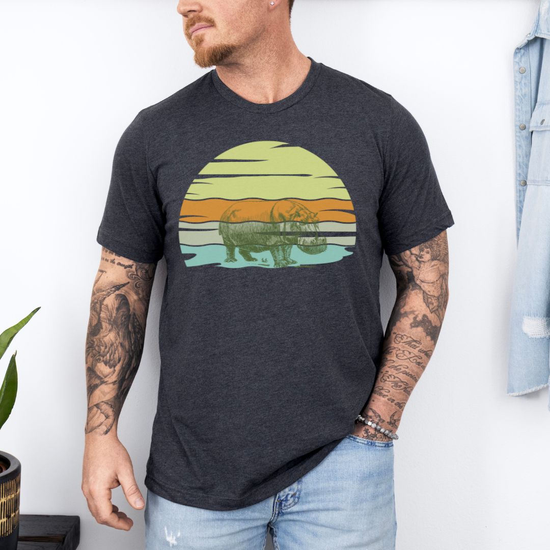 Hippo-po Animal Graphic Ultimate Comfort Unisex T-shirt
