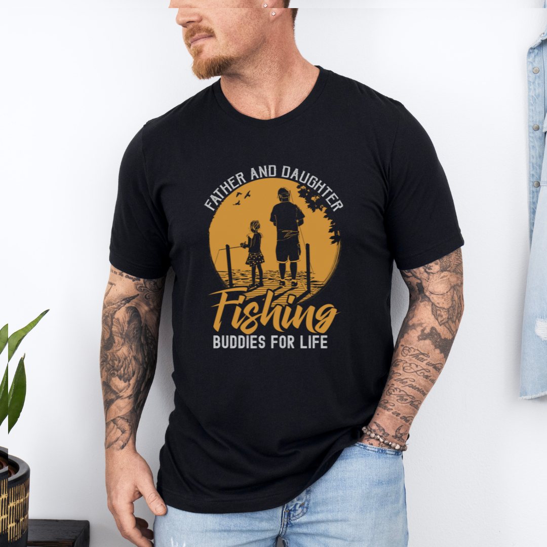 Father and Daughter Fishing Buddies Ultimate Comfort Unisex Fathers Day T-shirt