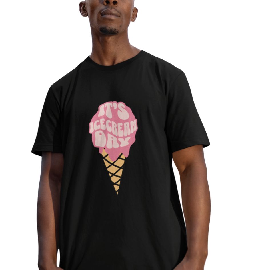 Graphic Ice Cream Day Designed Unisex Comfort Styled T-shirts