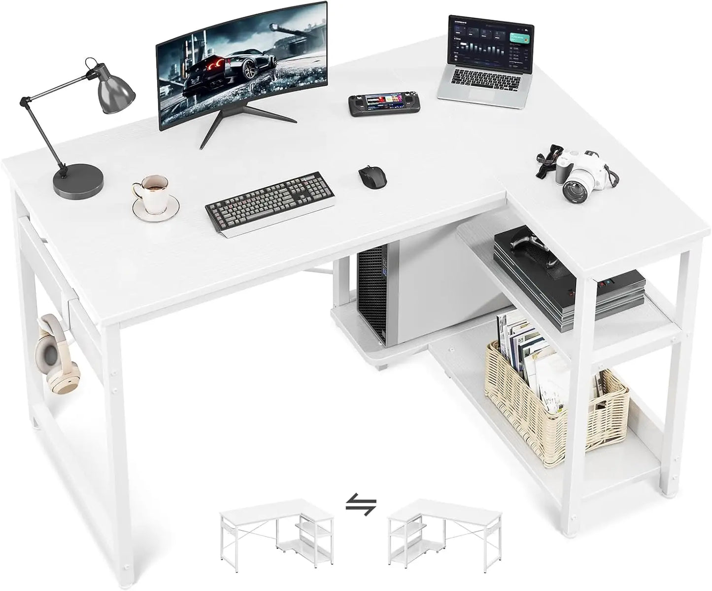Casaottima L-Shaped Small Corner Desk