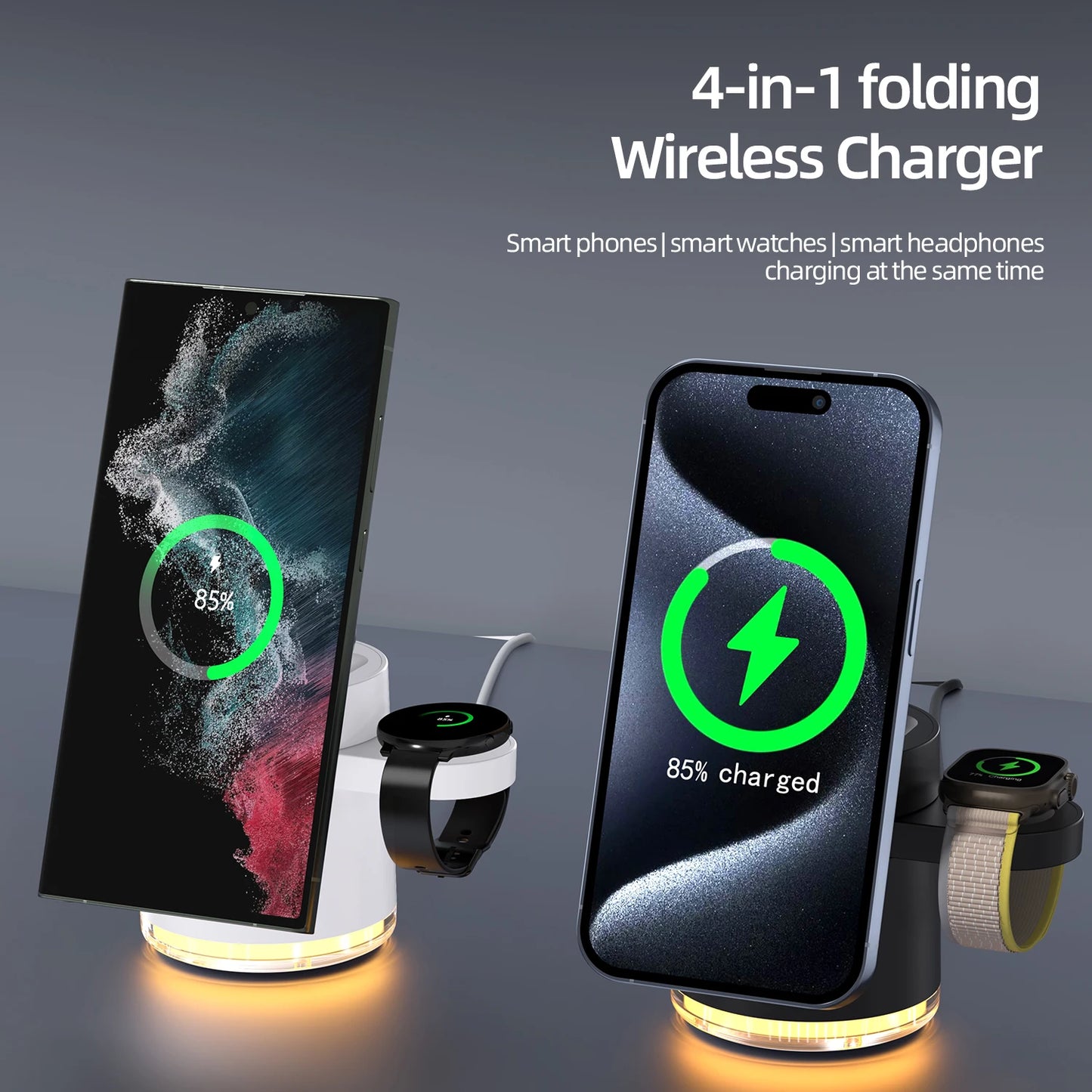 Magnetic Qi2 3-in-1 Wireless Charger Stand