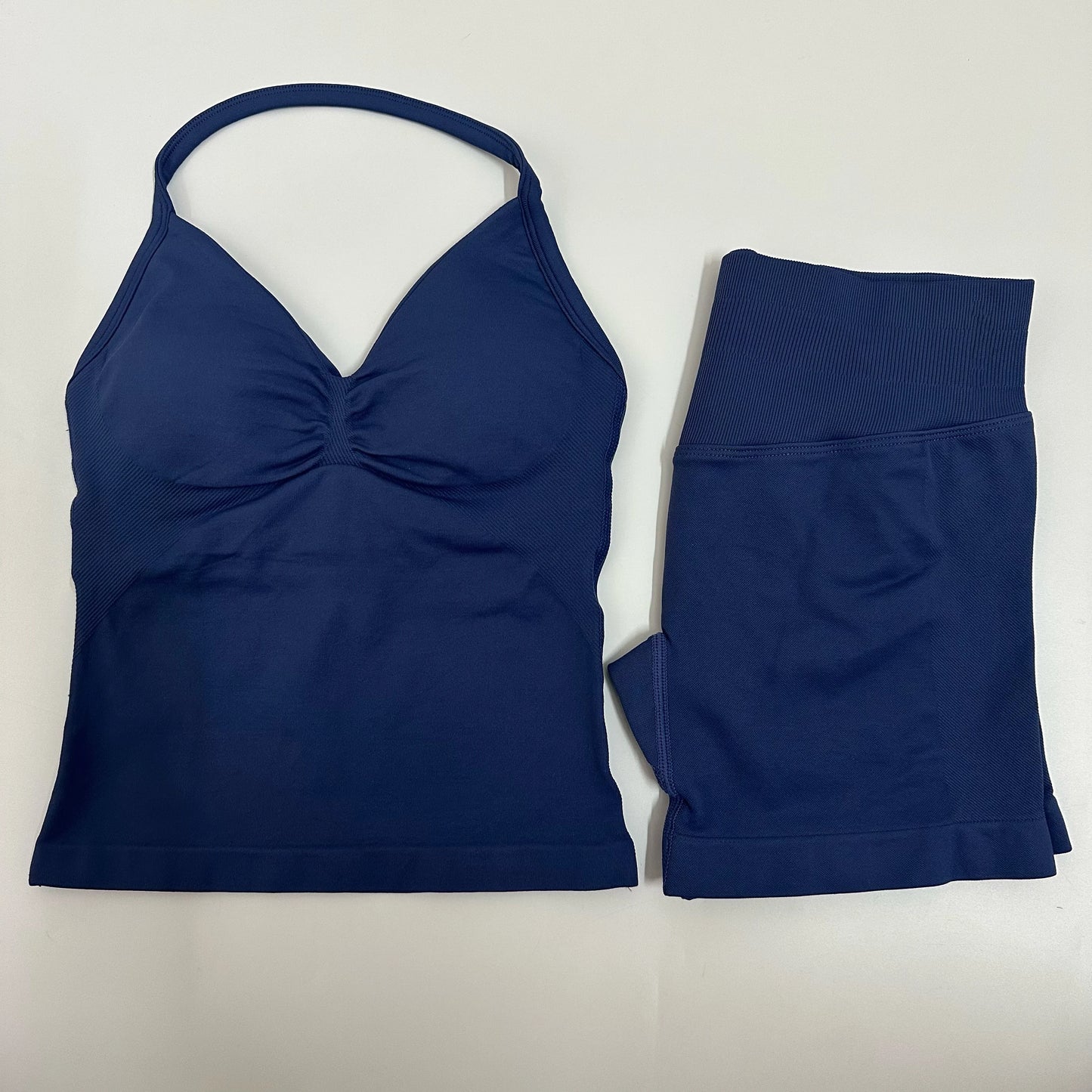 Backless Tank Top High-Waist Shorts